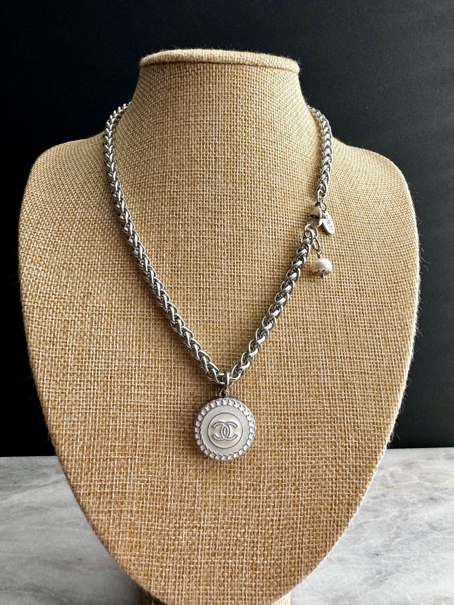 Extremely rare Authentic Reworked silver Button Necklace