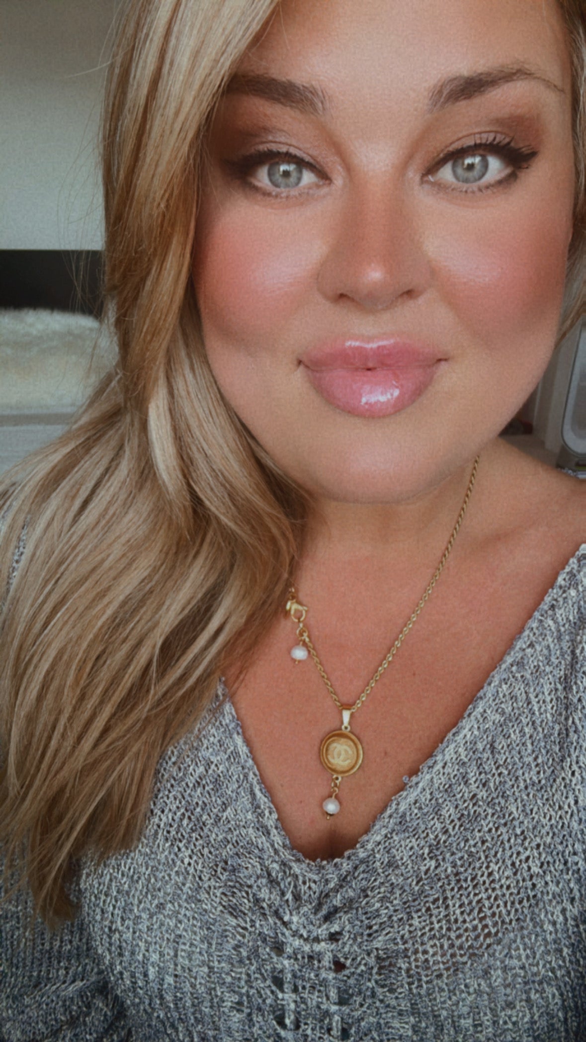 ✨ Vintage Authentic reworked Gold button Necklace