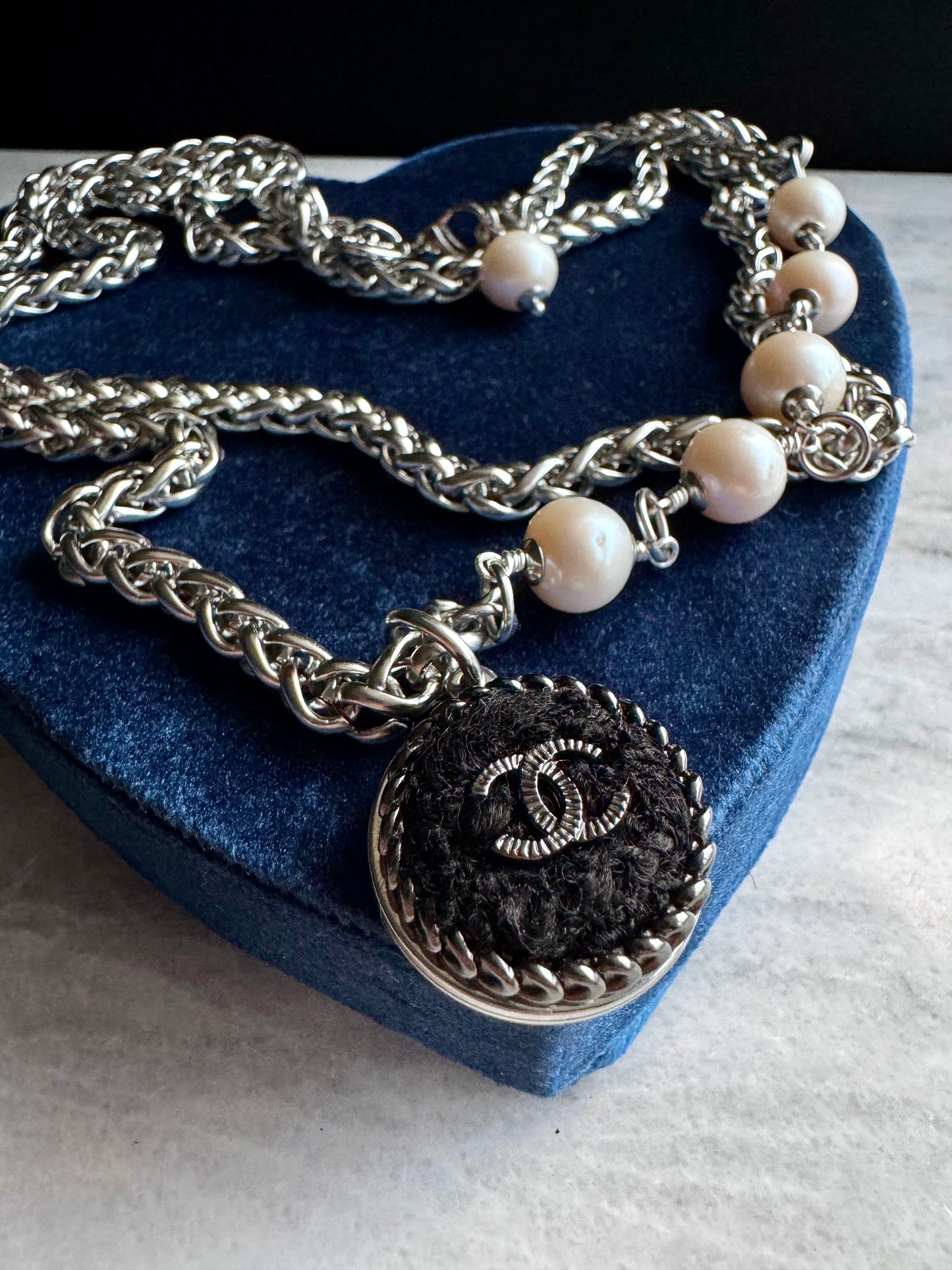 Extremely rare Authentic Reworked silver Button Necklace