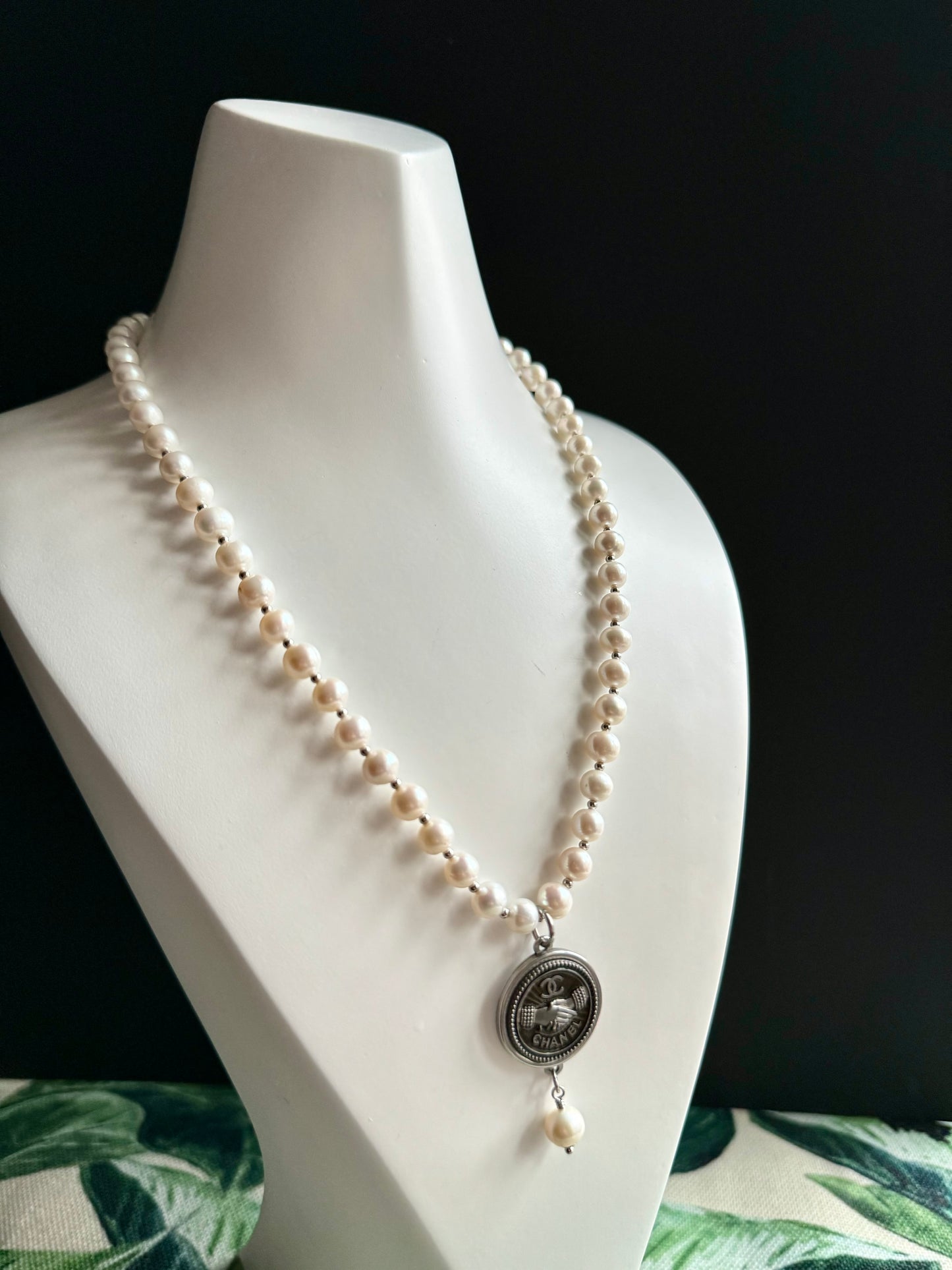 Authentic silver reworked button Necklace • SUPER RARE ONE OF A KIND PIECE