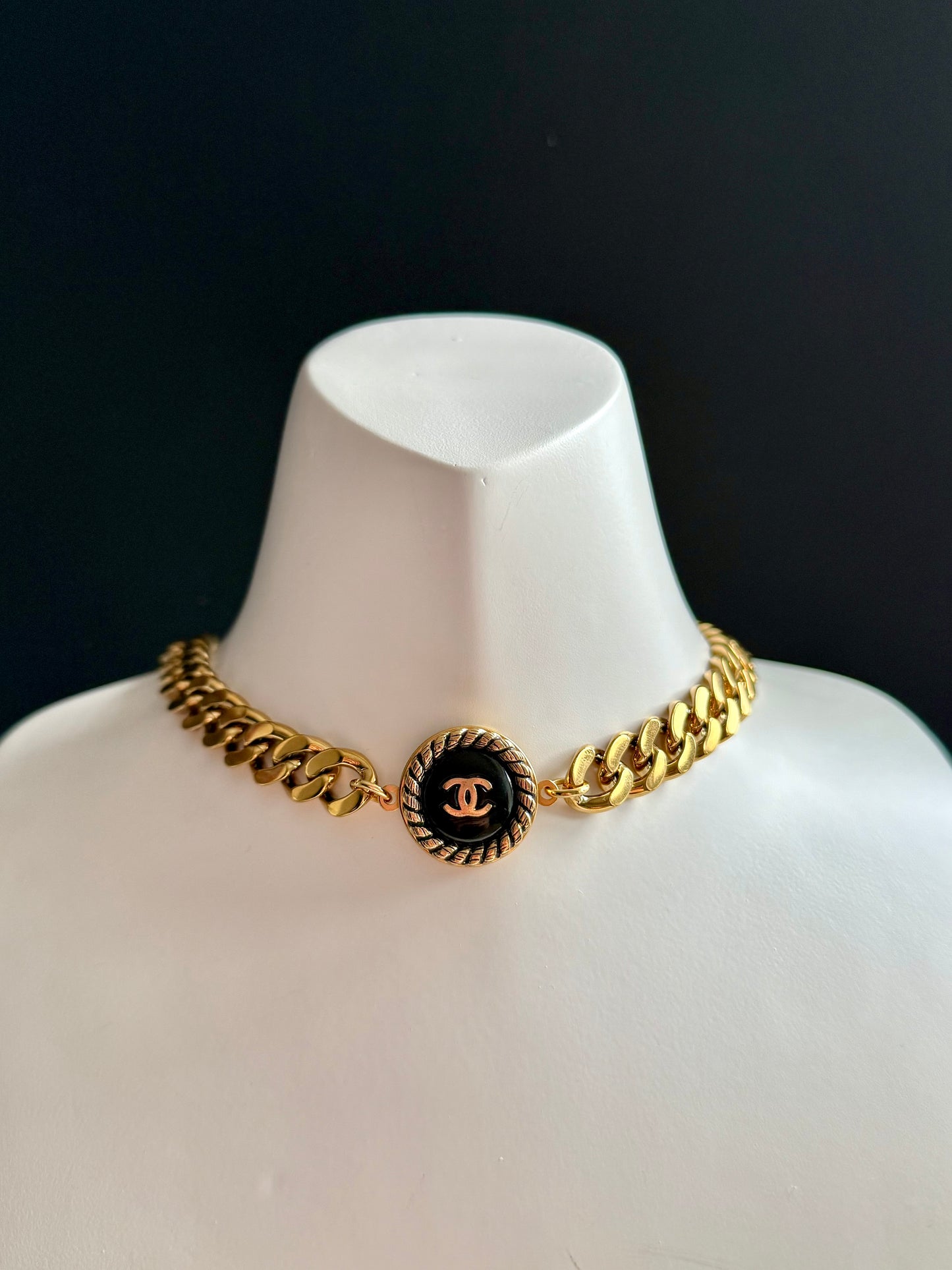 Authentic Vintage chunky reworked button choker