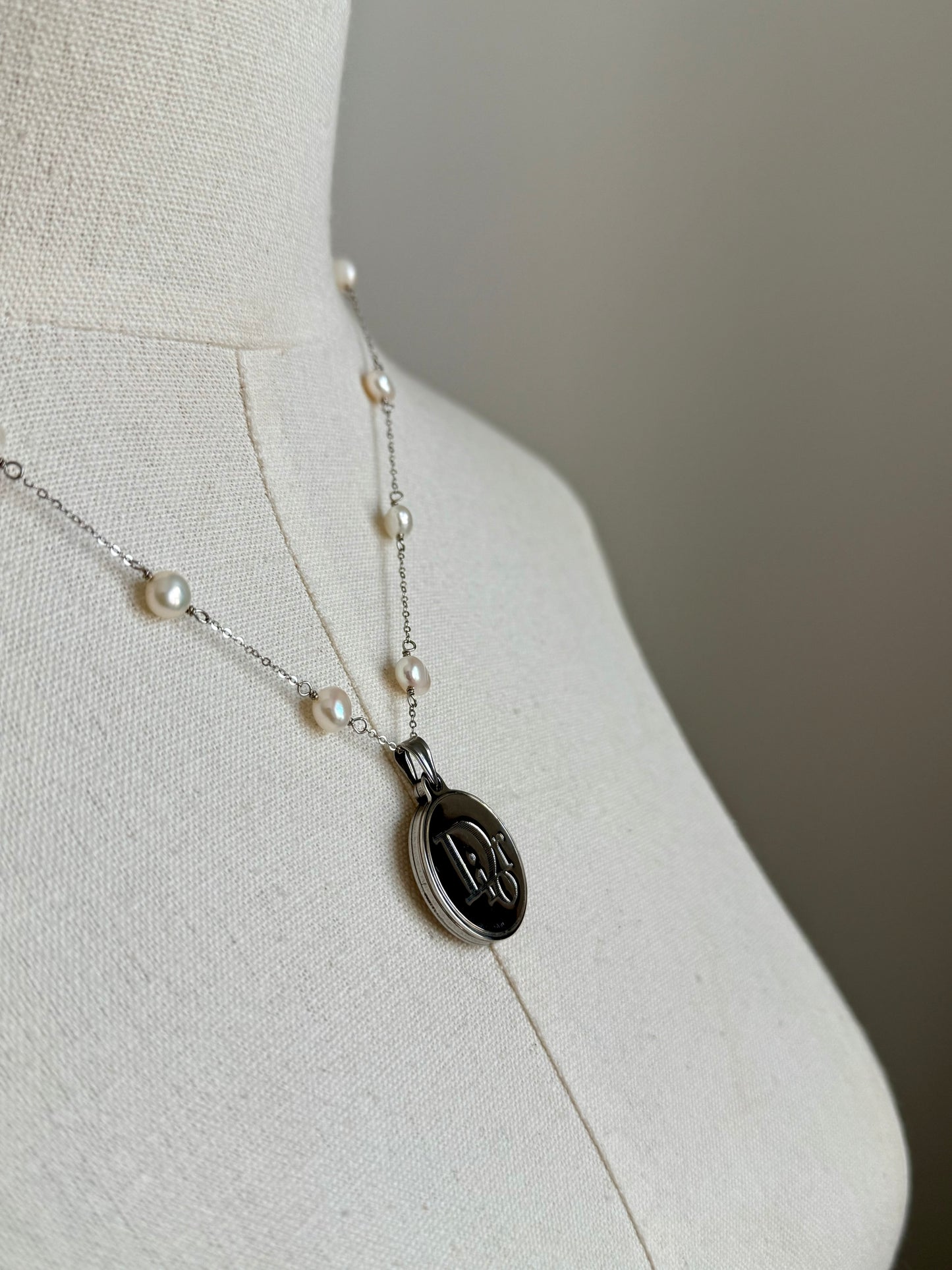🤍 One of a kind Authentic Reworked Dior charm necklace
