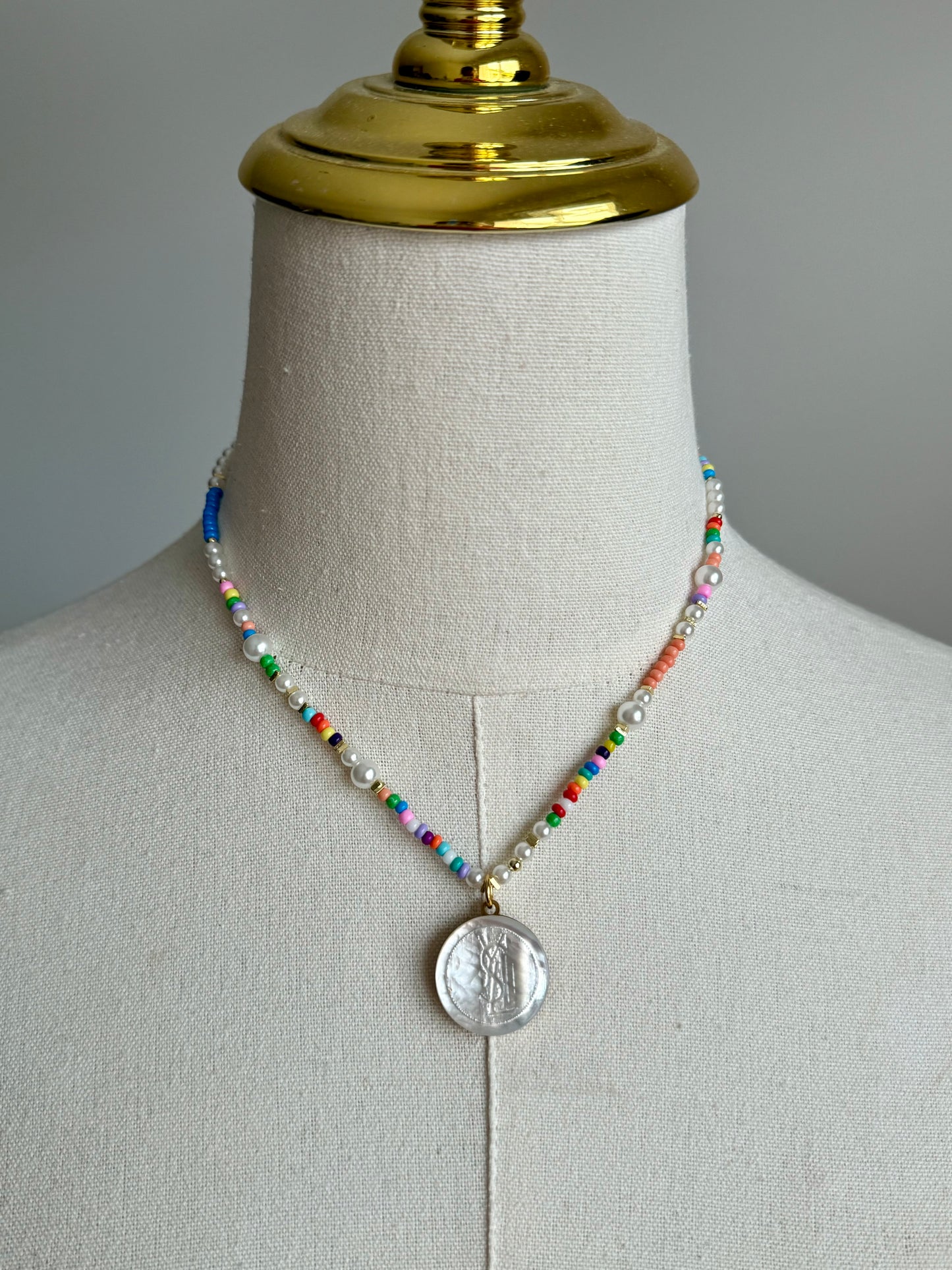 ❤️ Authentic gold reworked Louis Vuitton button beaded Necklace - EXTREMELY rare!