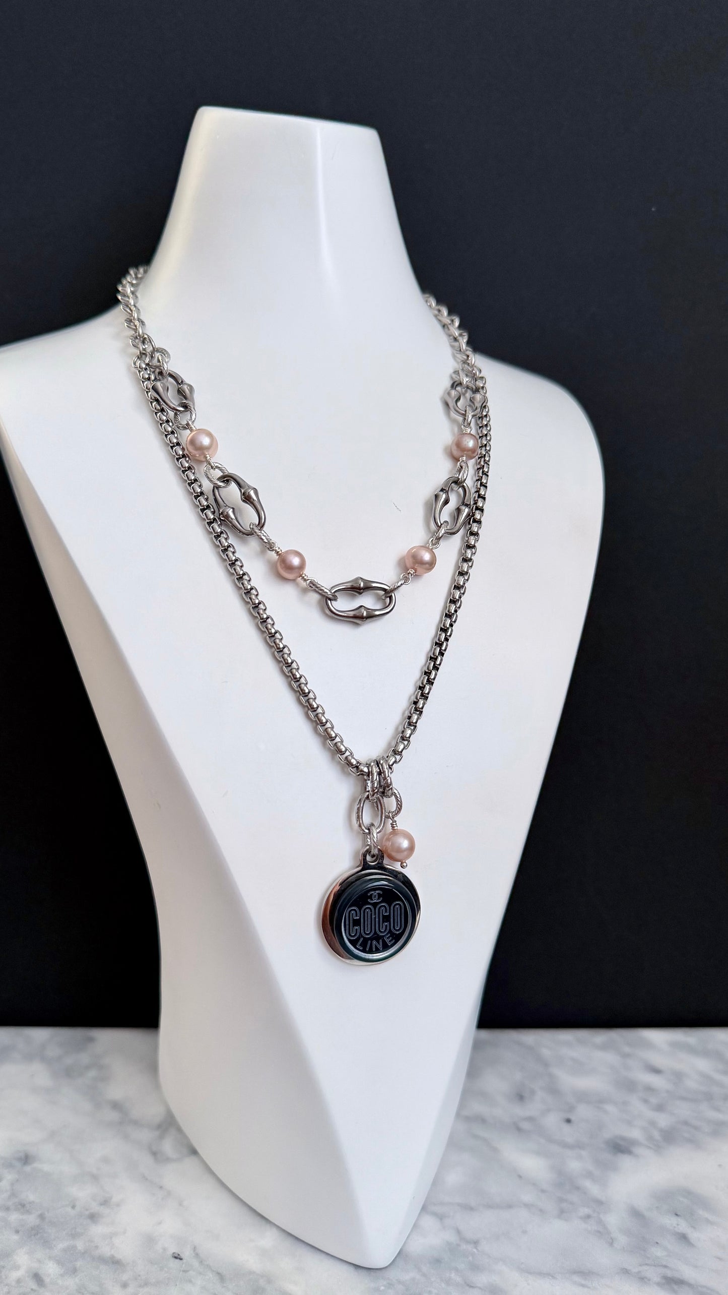 🖤 LARGE ONE OF A KIND - Authentic Reworked silver Necklace