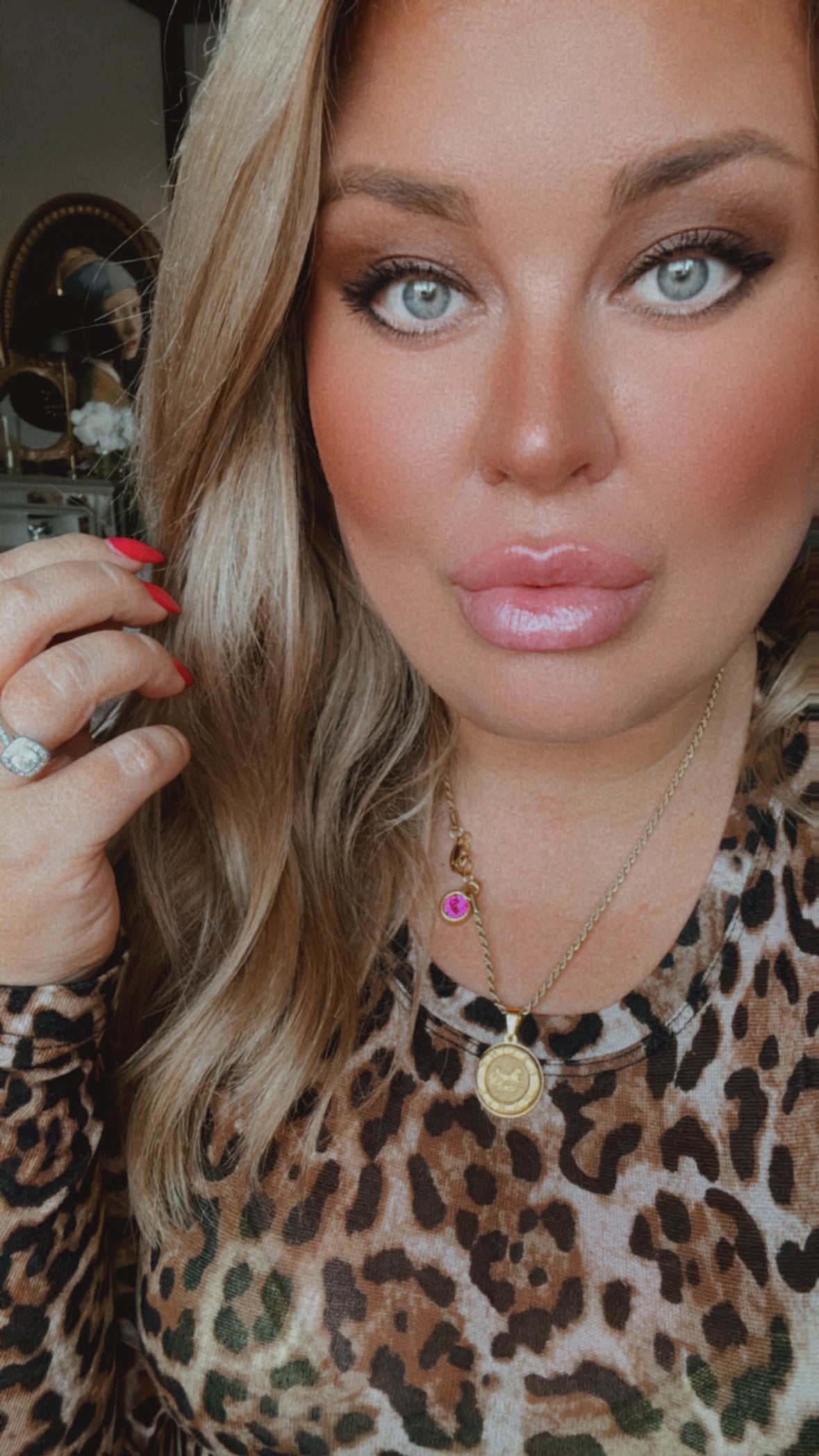 💗 Vintage Authentic reworked Celine Gold button Necklace