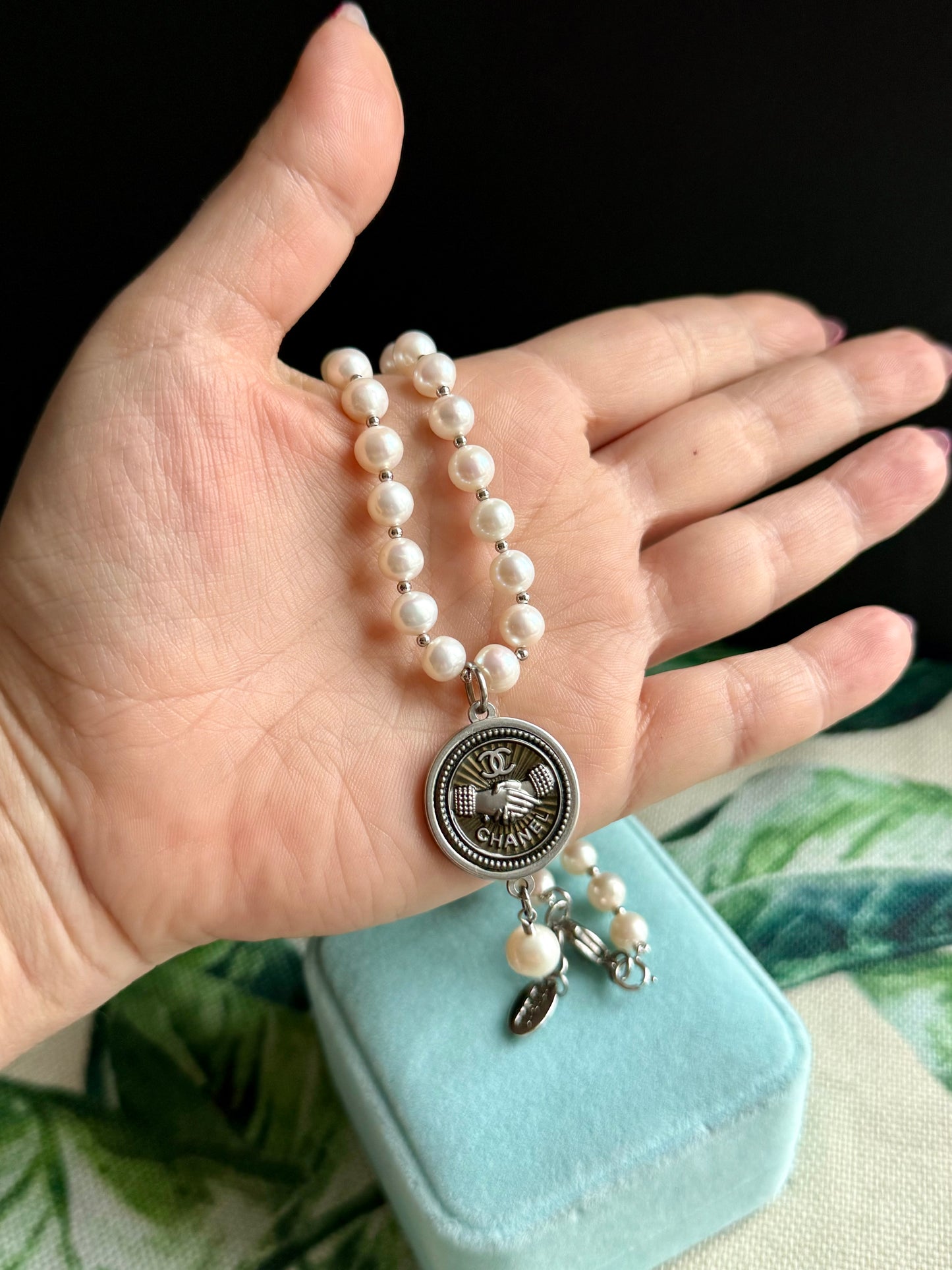 Authentic silver reworked button Necklace • SUPER RARE ONE OF A KIND PIECE