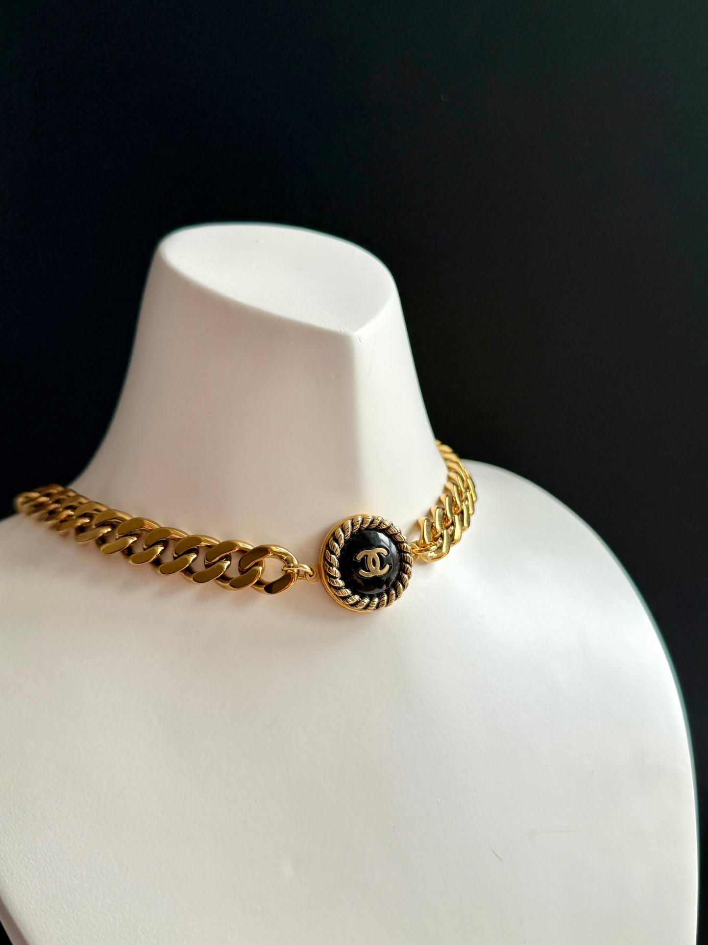 Authentic Vintage chunky reworked button choker