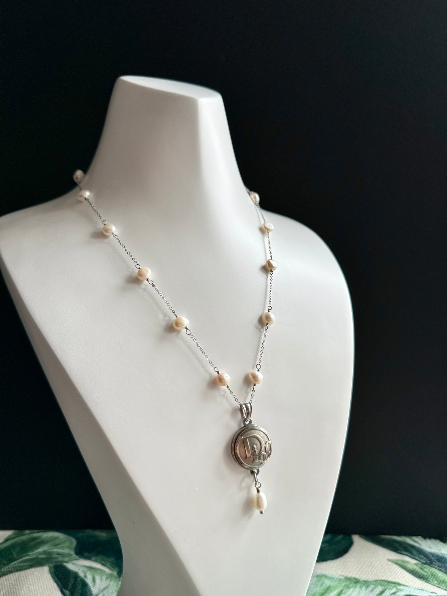 🤍 One of a kind Authentic Reworked Dior button necklace