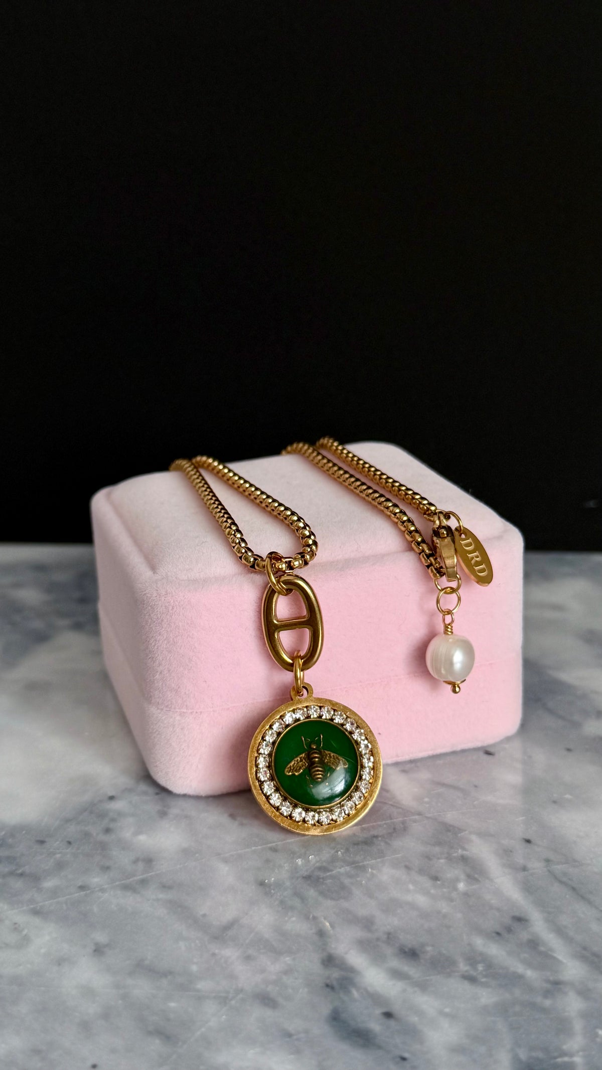 ✨🐝💚 Vintage Gold Gucci charm chain necklace • extremely rare ✨