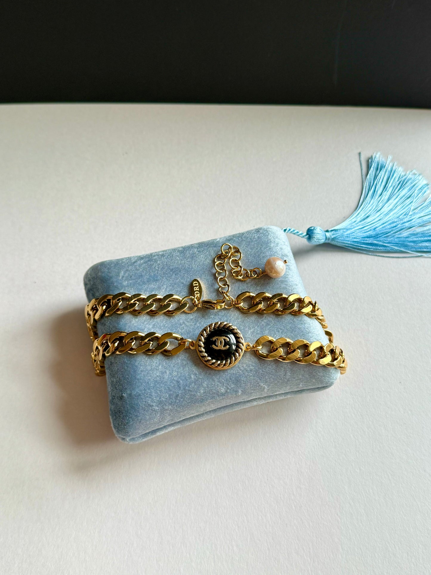 Authentic Vintage chunky reworked button choker