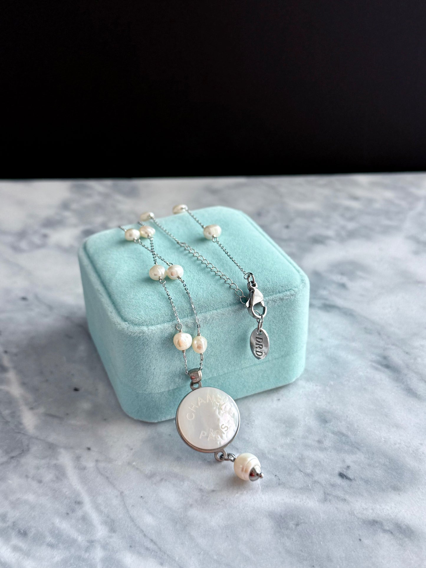 🤍 One of a kind delicate Authentic Reworked button necklace
