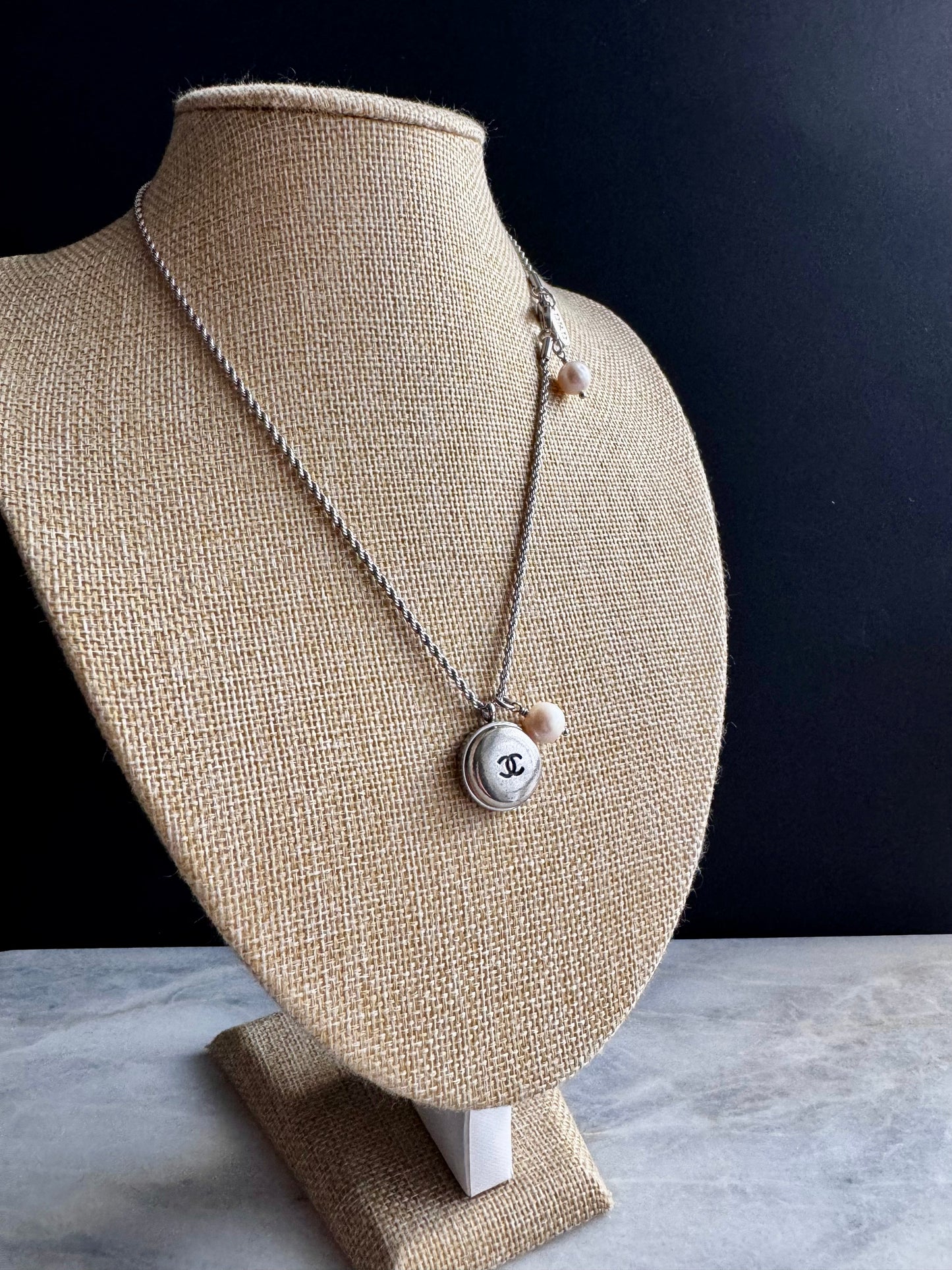 Extremely rare Authentic Reworked silver Button Necklace