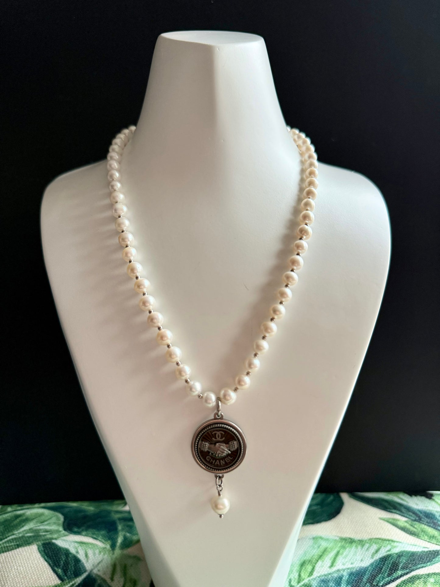 Authentic silver reworked button Necklace • SUPER RARE ONE OF A KIND PIECE