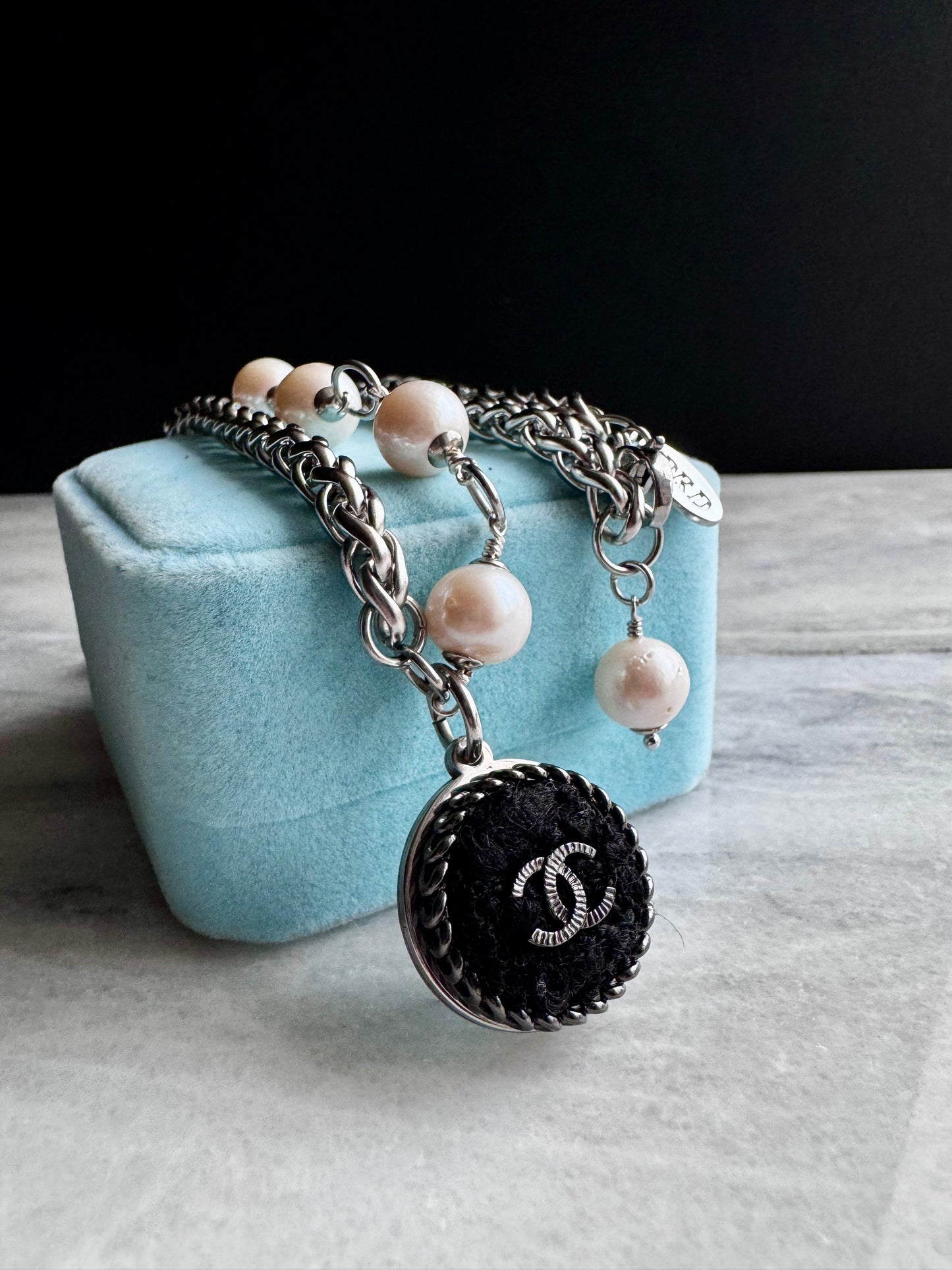 Extremely rare Authentic Reworked silver Button Necklace