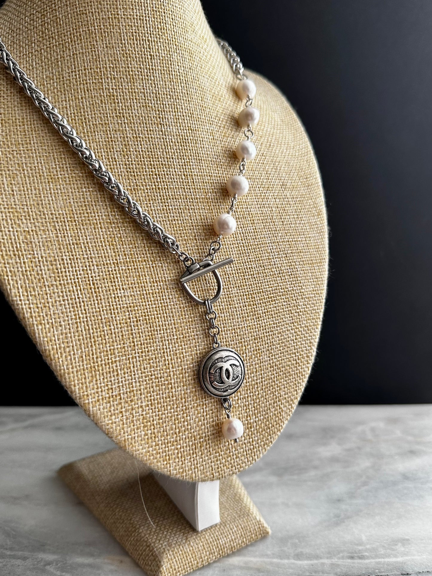 Extremely rare Authentic Reworked silver Button Necklace