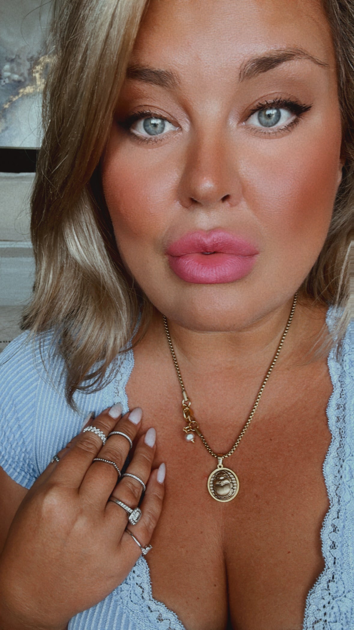 Vintage Authentic reworked Gold scarab beetle button Necklace