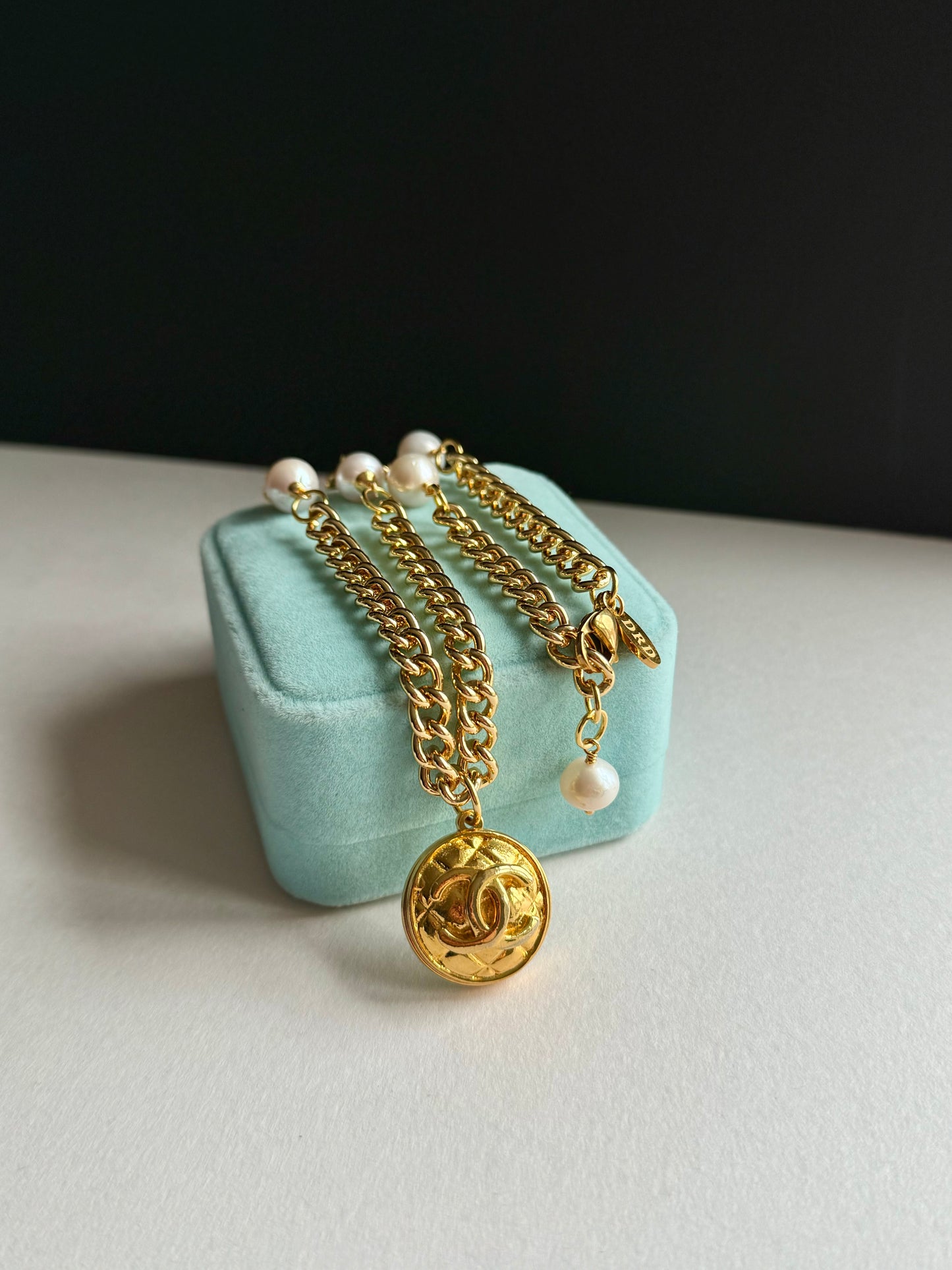 Extremely rare Authentic Reworked gold Button Necklace