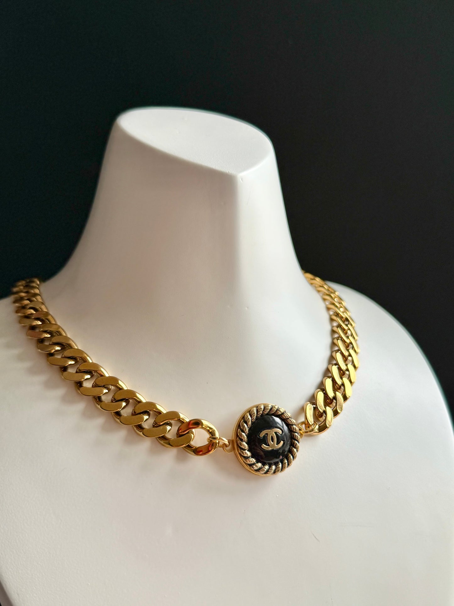 Authentic Vintage chunky reworked button choker
