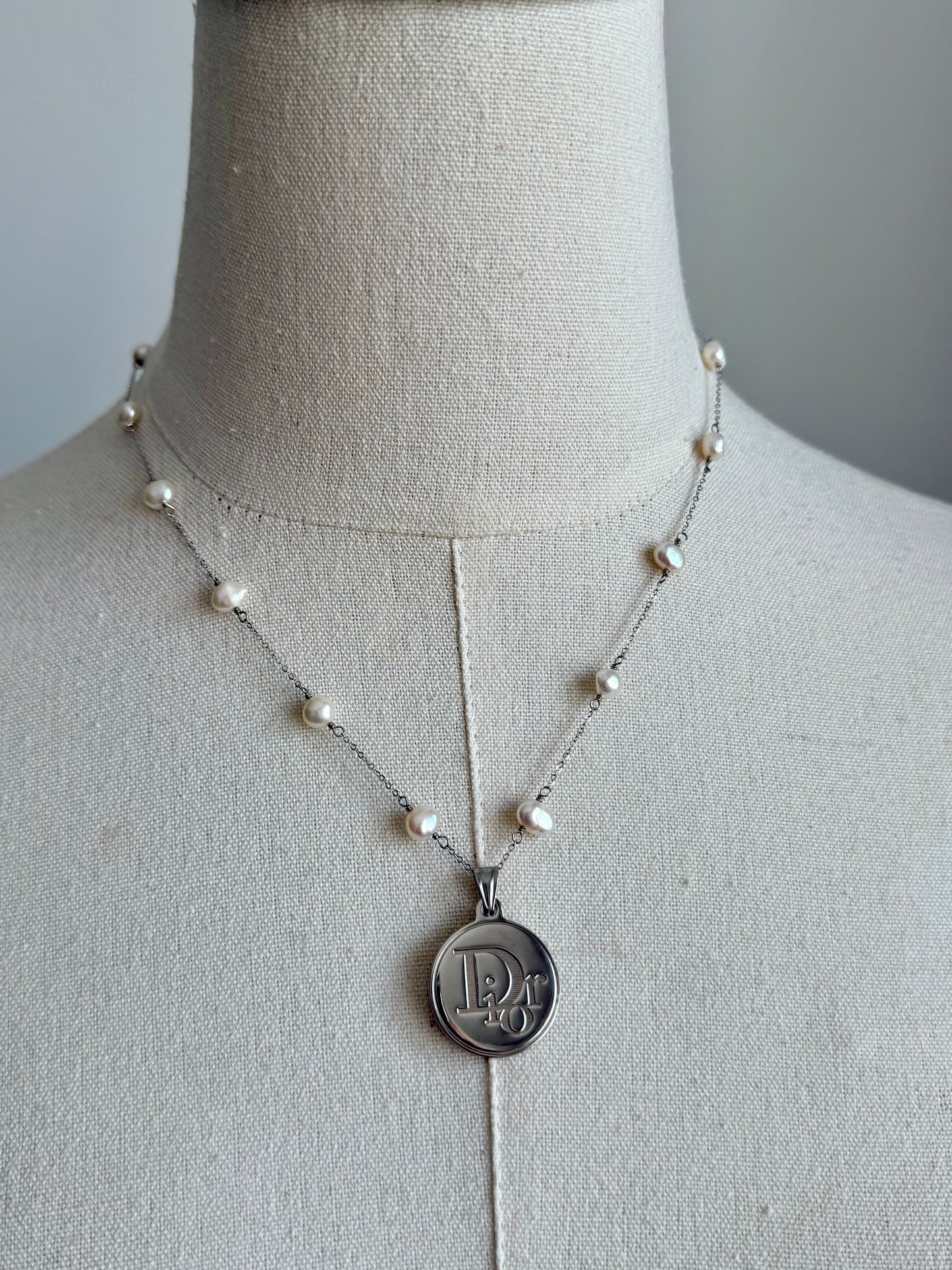 🤍 One of a kind Authentic Reworked Dior charm necklace