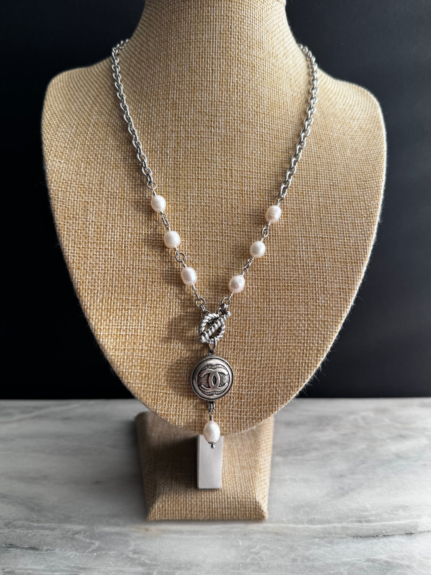 Extremely rare Authentic Reworked silver Button Necklace