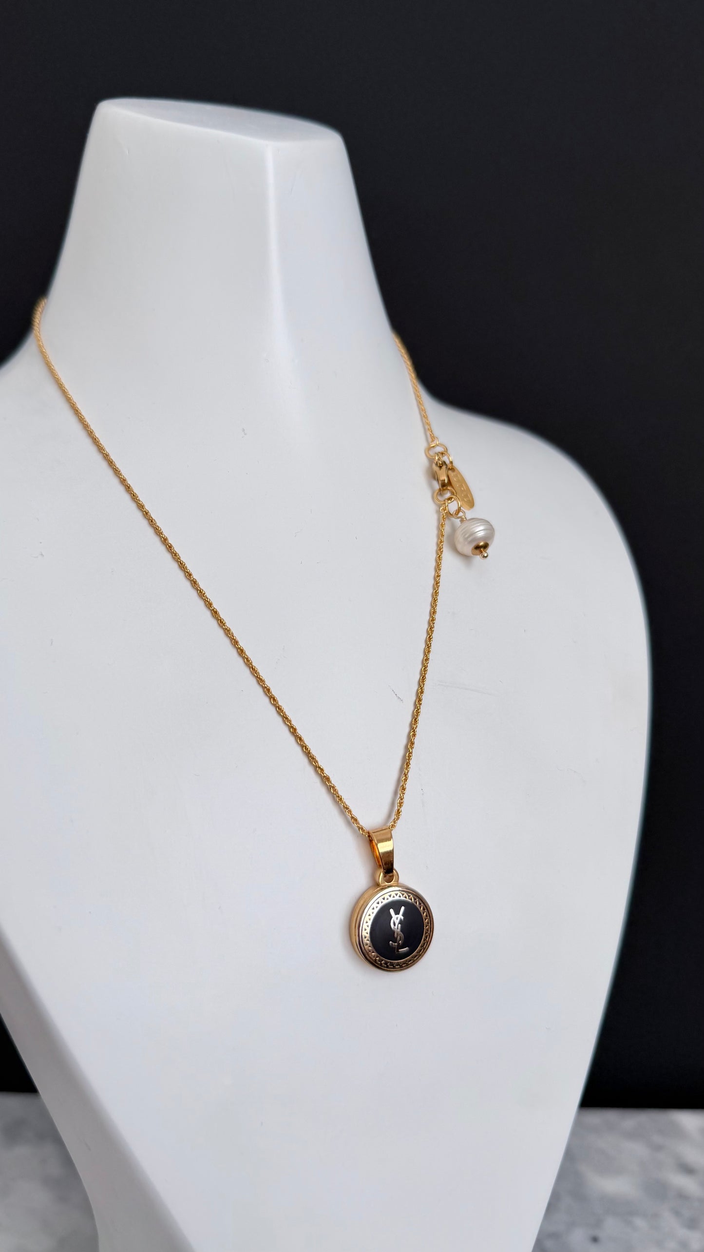 🖤Small Vintage Authentic gold YSL Necklace • SUPER RARE ONE OF A KIND PIECE