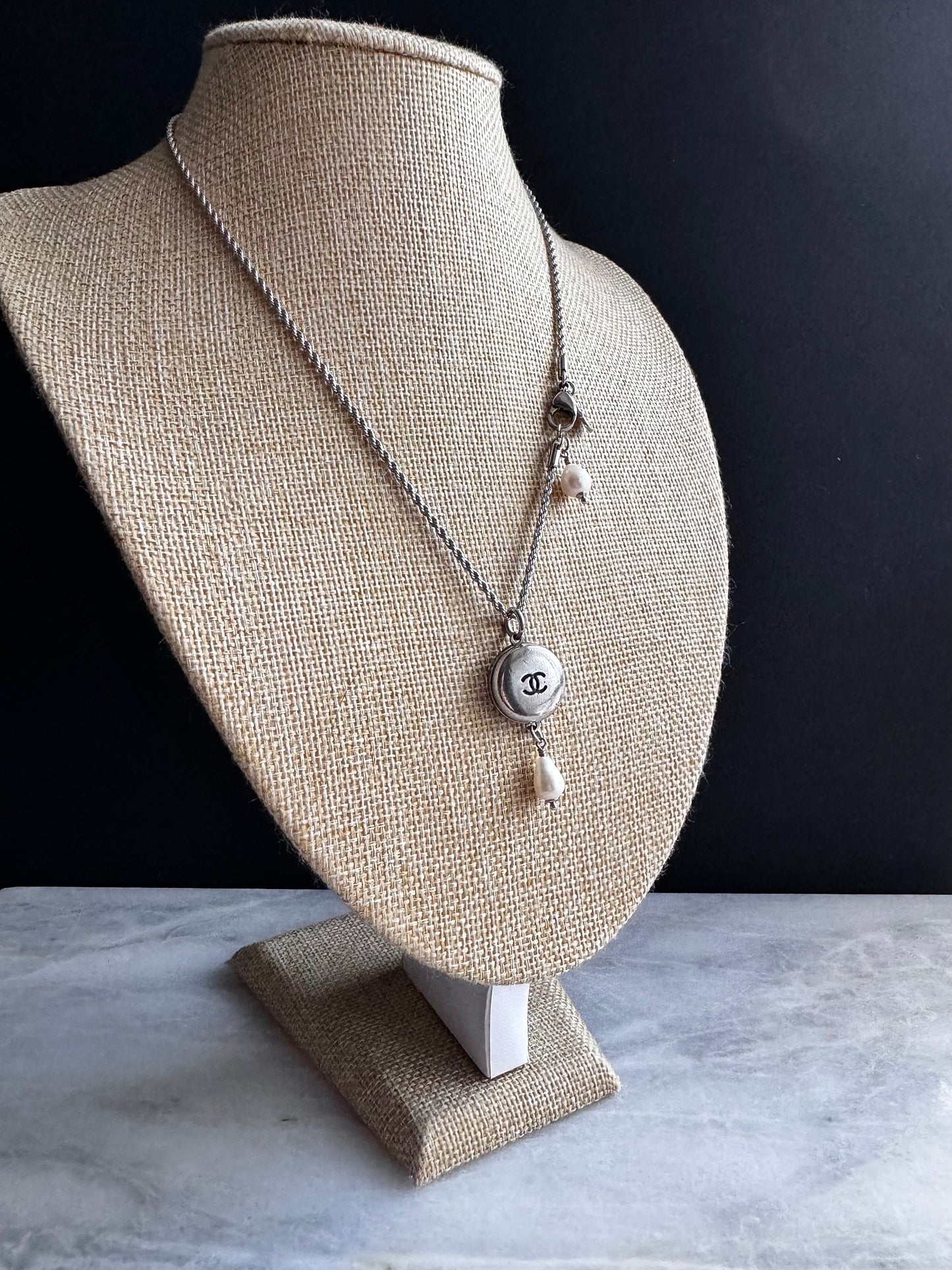 Extremely rare Authentic Reworked silver Button Necklace