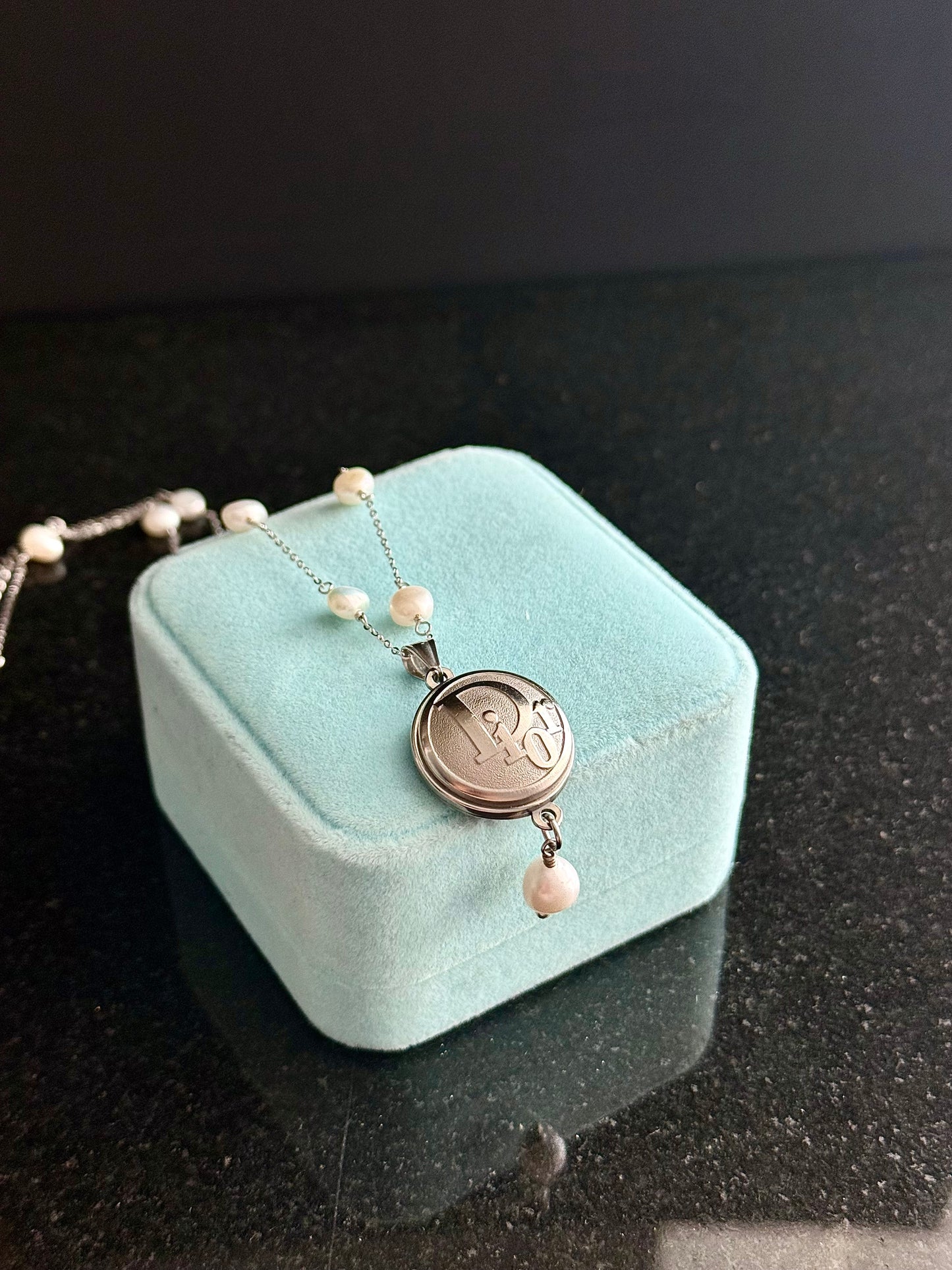 🤍 One of a kind Authentic Reworked Dior button necklace