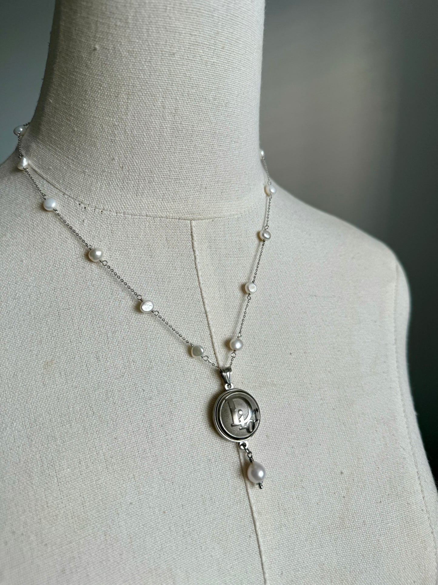 🤍 One of a kind Authentic Reworked Dior button necklace