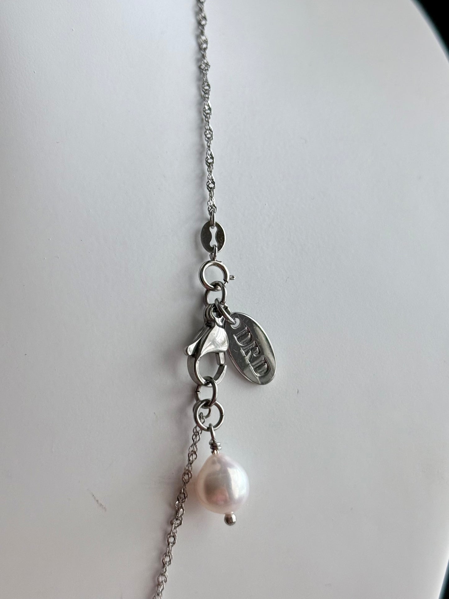 🌼 CAMELLIA 🌼 Extremely rare Vintage Authentic reworked silver SMALL button Necklace - ONE OF A KIND
