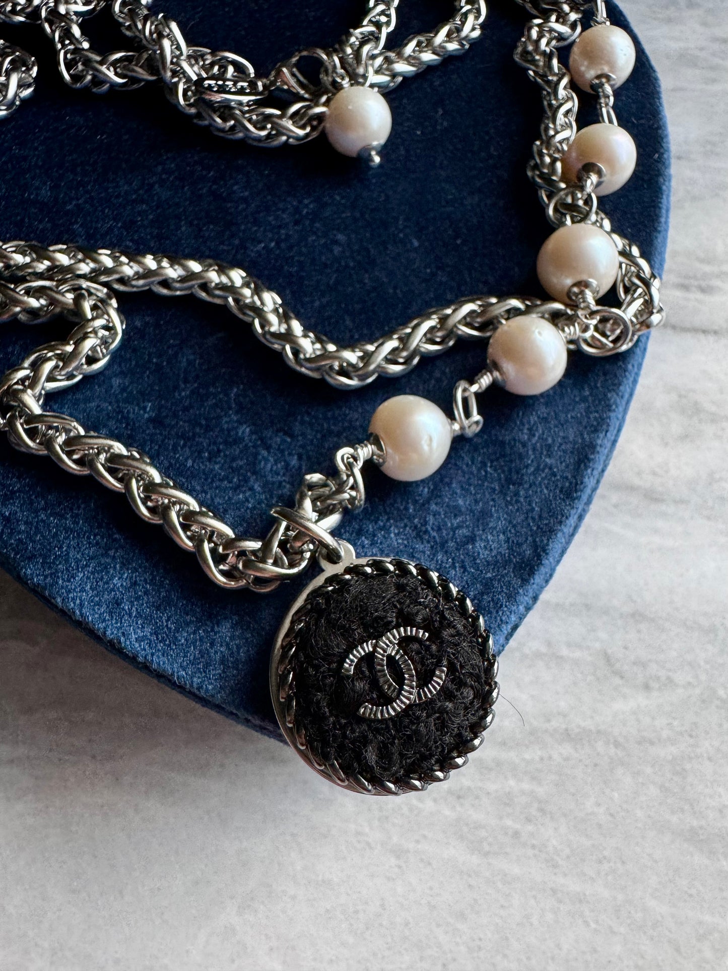 Extremely rare Authentic Reworked silver Button Necklace