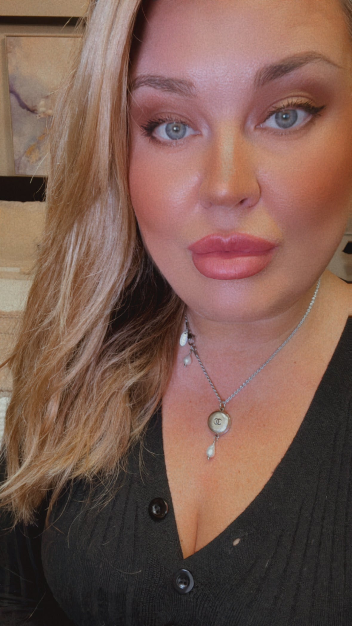 Extremely rare Authentic Reworked silver Button Necklace