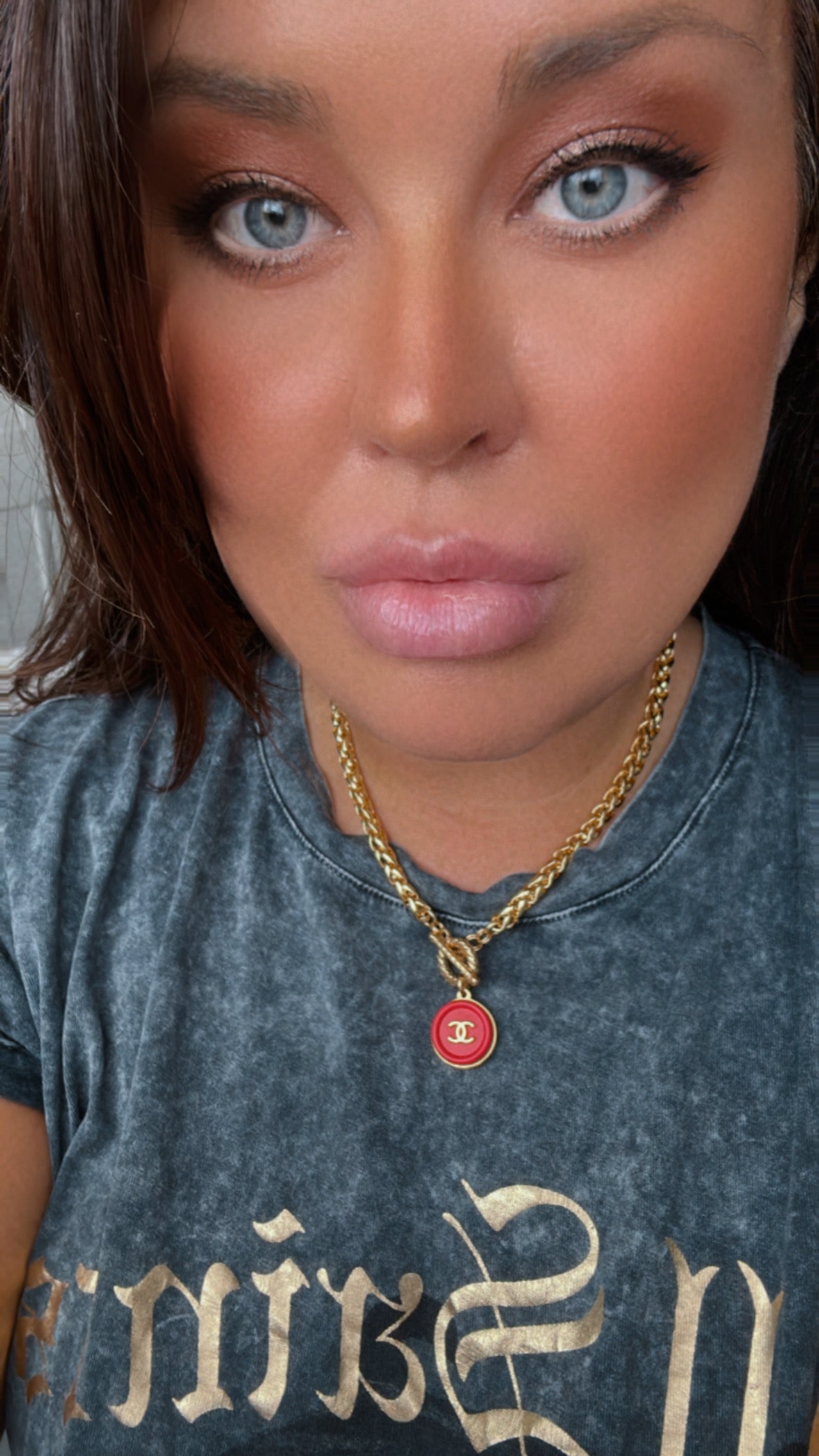 ❤️ reworked red button necklace