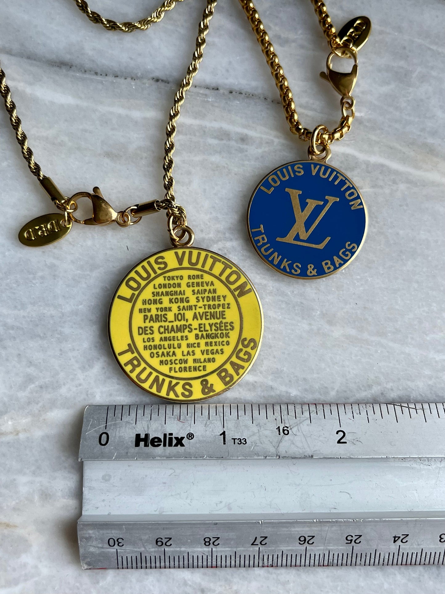 Baby Pink Huge Louis Vuitton TRUNK Authentic gold reworked Louis Vuitton Necklace - VERY rare!