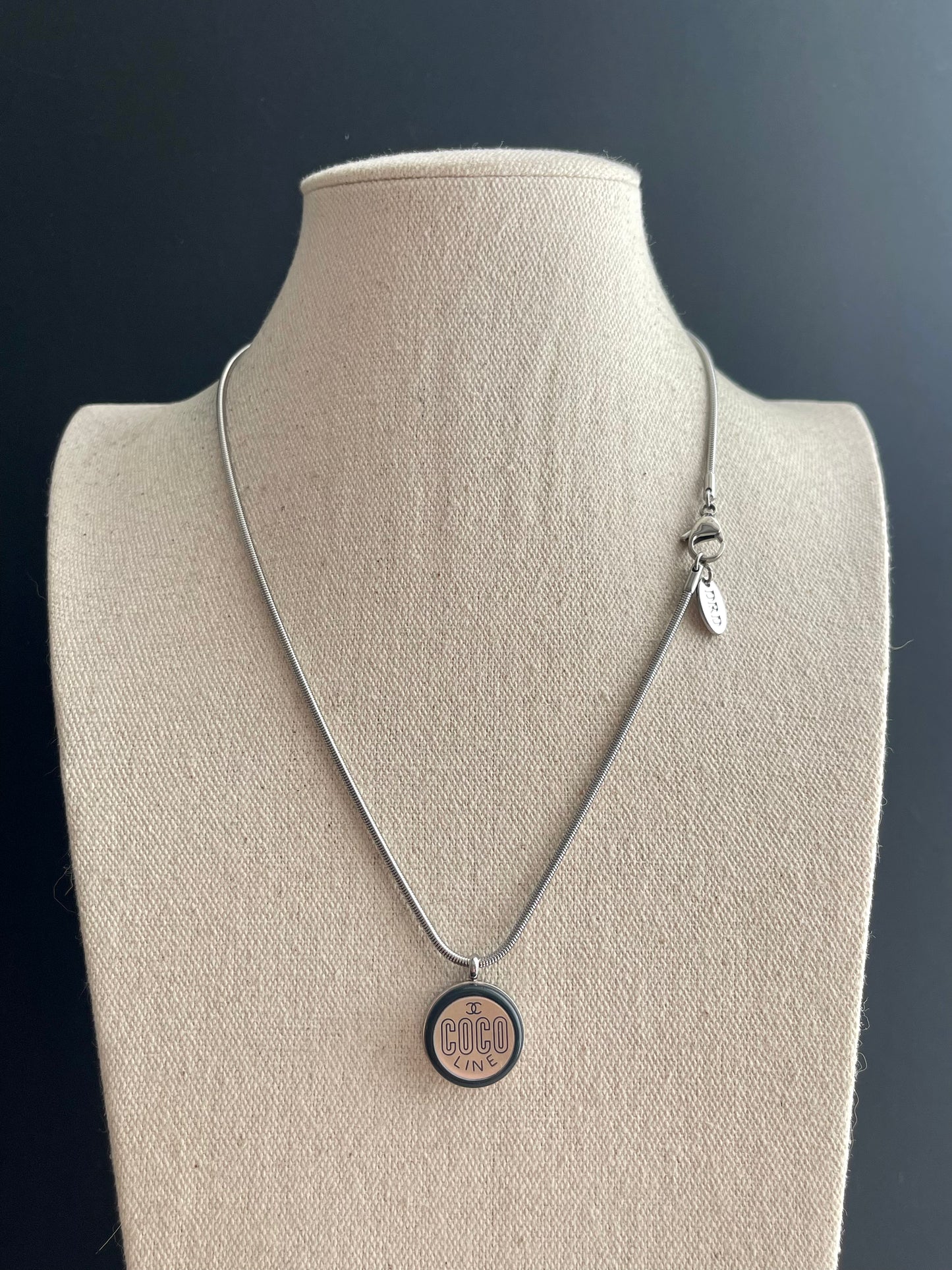Authentic Reworked silver Button Necklace