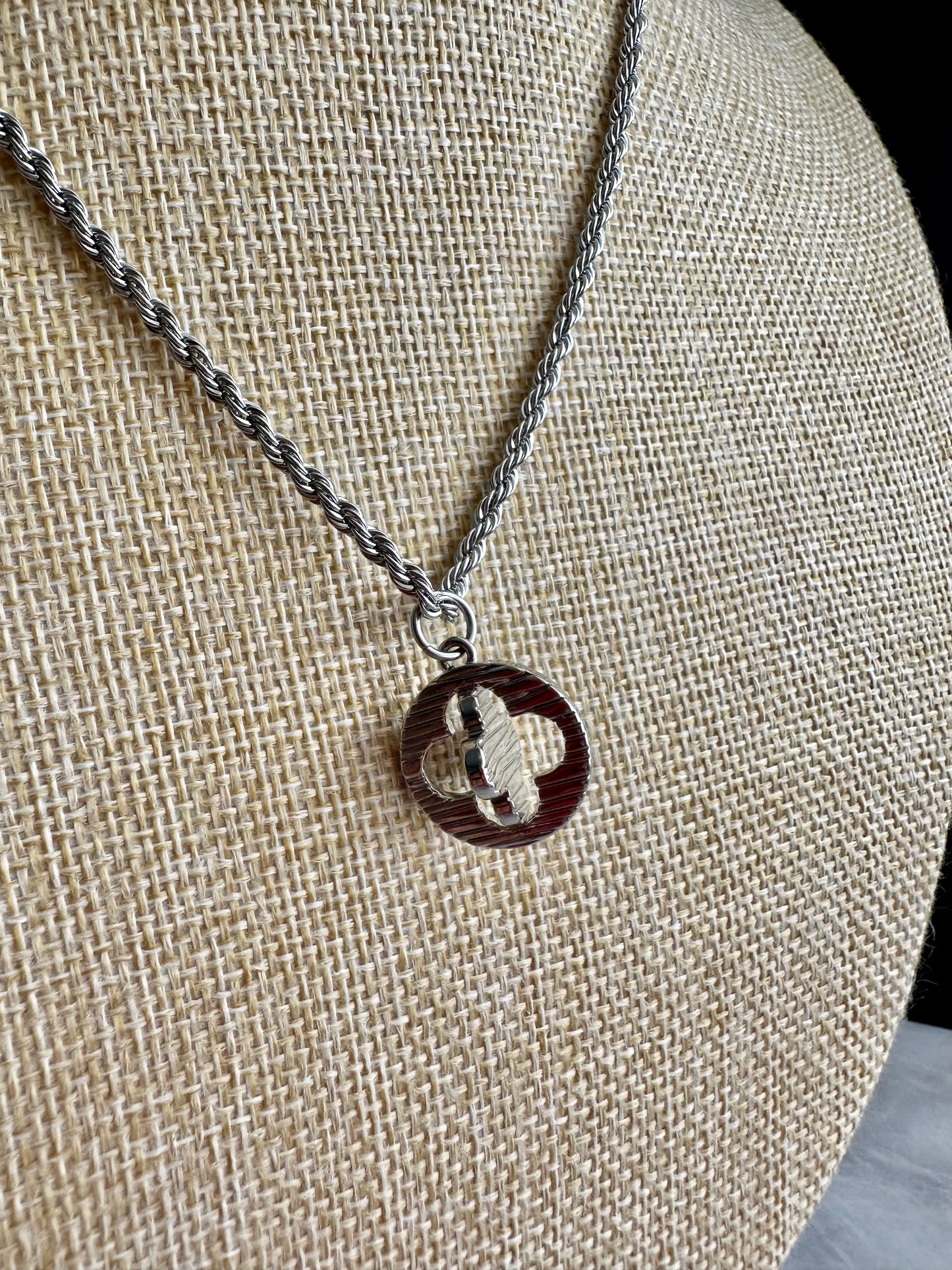 Authentic silver reworked Louis Vuitton Necklace - VERY rare!