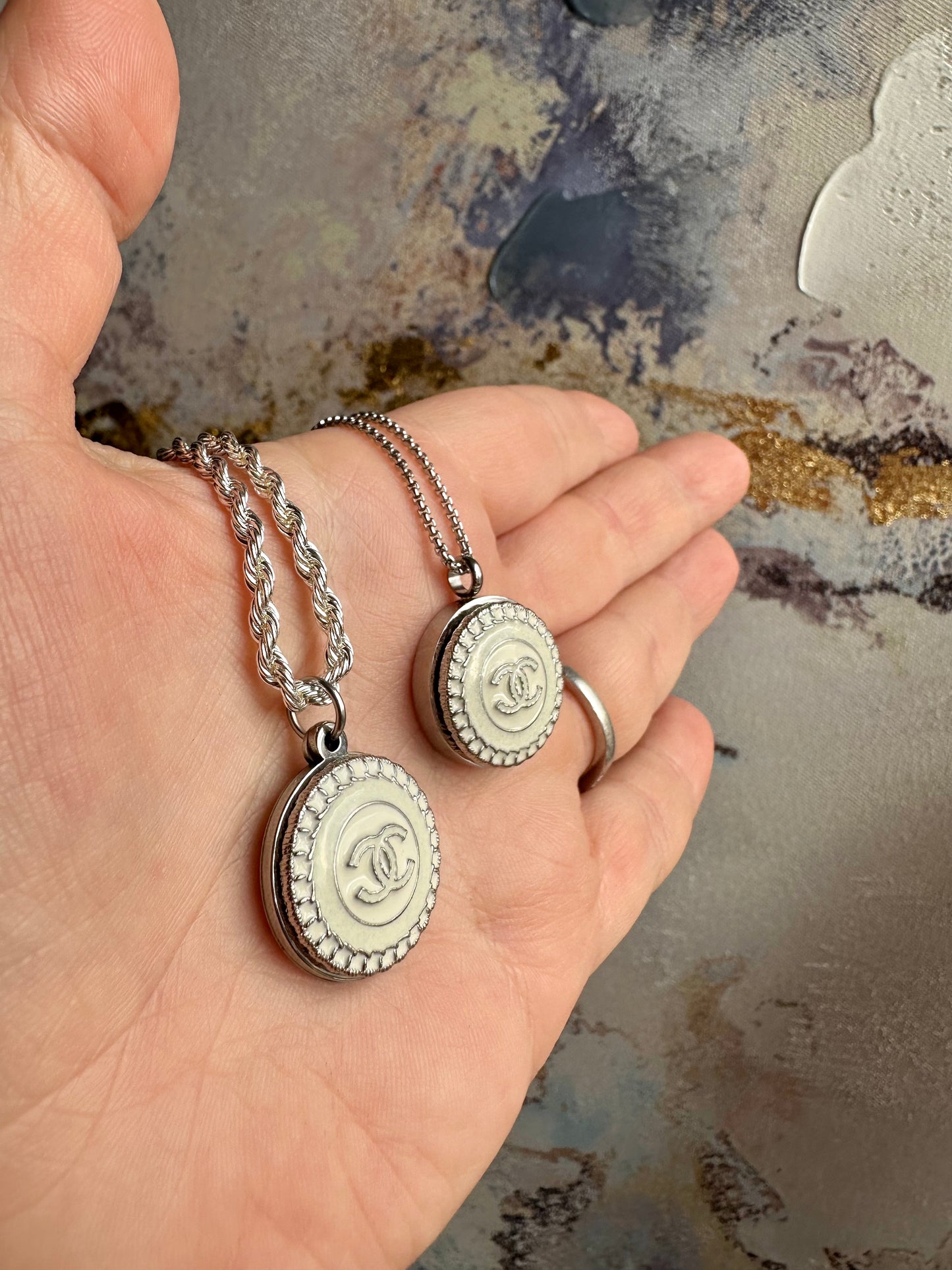 SHORT!!! RARE One of a kind Authentic Reworked button necklace