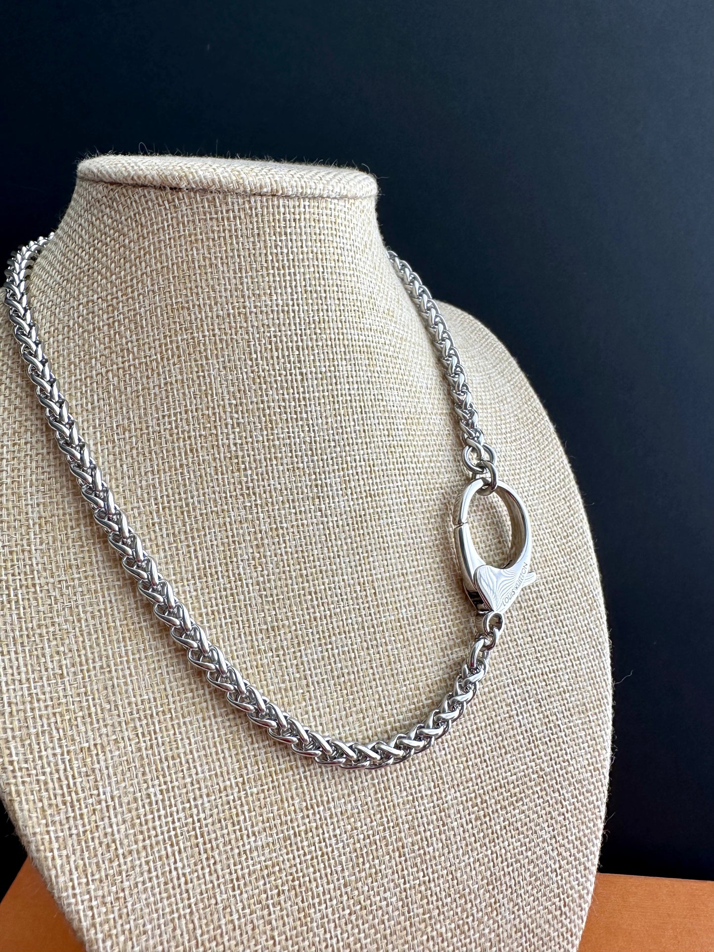 Authentic silver reworked Louis Vuitton Clasp Necklace - VERY rare!