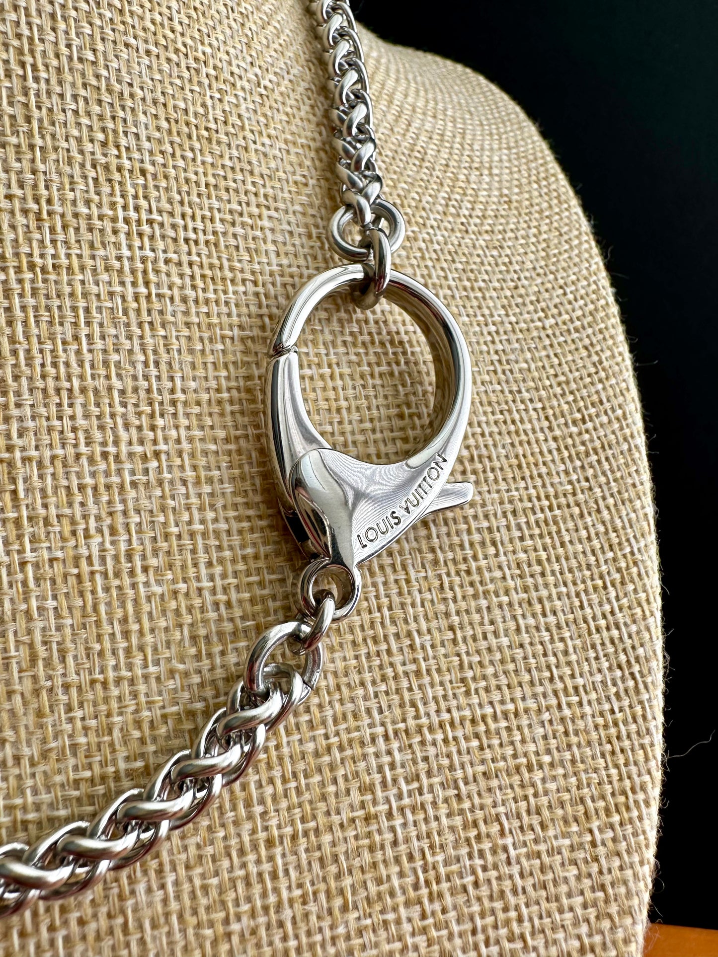Authentic silver reworked Louis Vuitton Clasp Necklace - VERY rare!