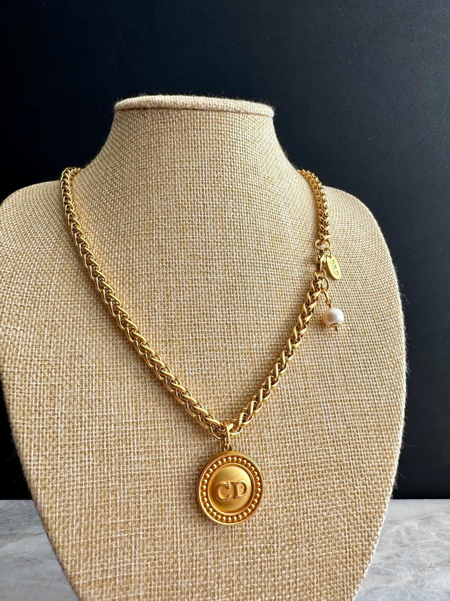 SUPER RARE Large Vintage Authentic DIOR button Necklace