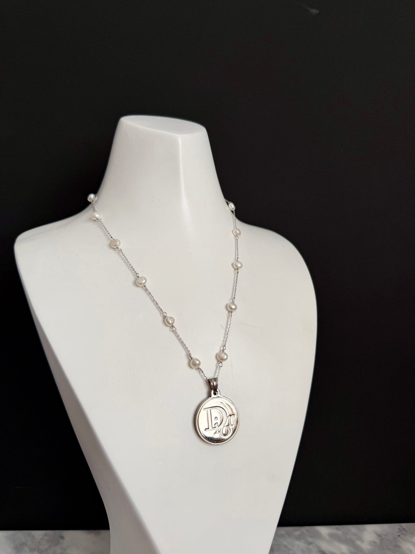 🤍 One of a kind Authentic Reworked Dior charm necklace