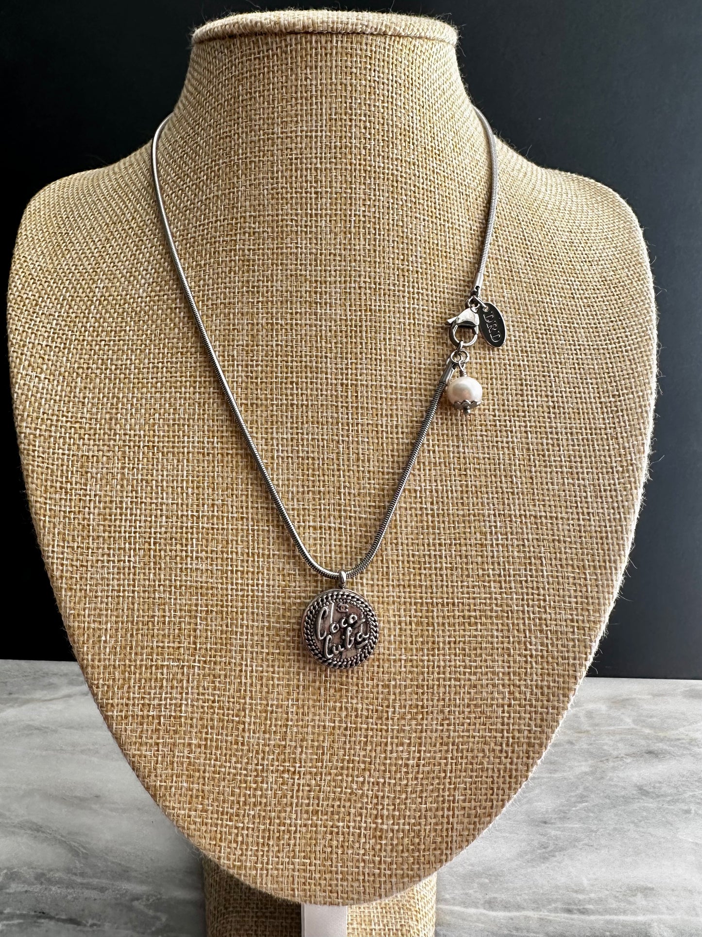 Authentic Reworked silver Button Necklace