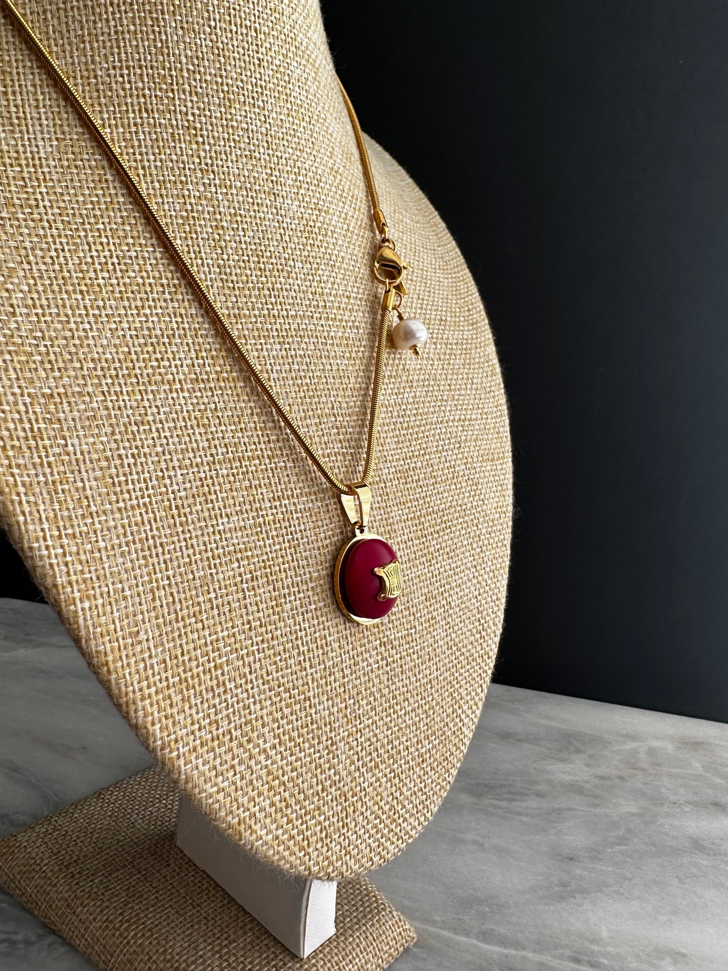 ❤️ Vintage Authentic reworked Celine Gold button Necklace