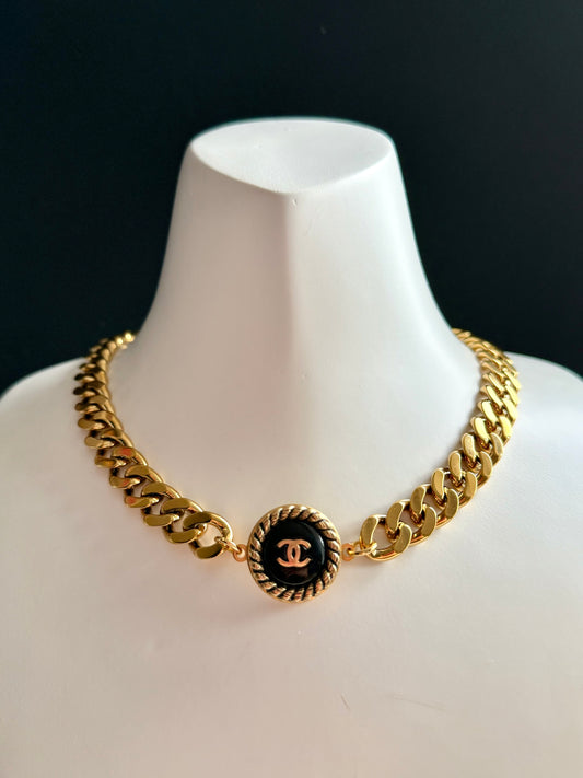 Authentic Vintage chunky reworked button choker