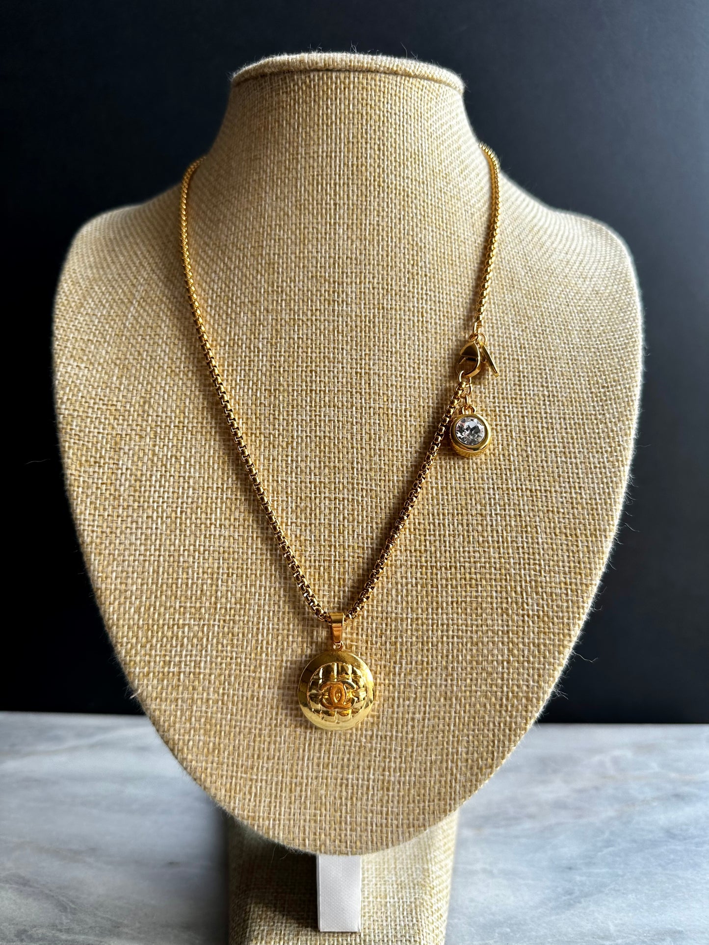 Super rare Vintage Authentic reworked Gold button Necklace