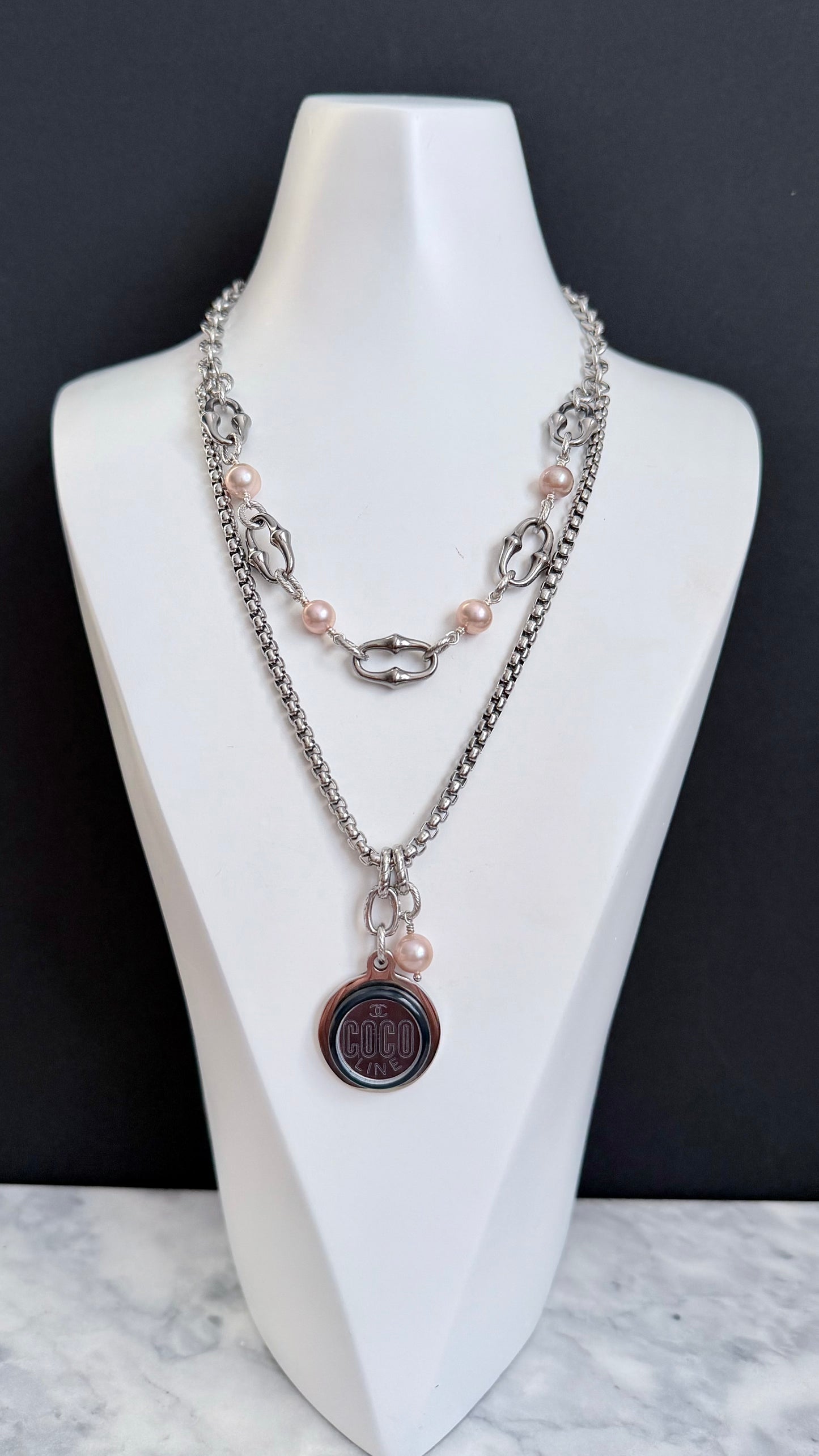 🖤 LARGE ONE OF A KIND - Authentic Reworked silver Necklace