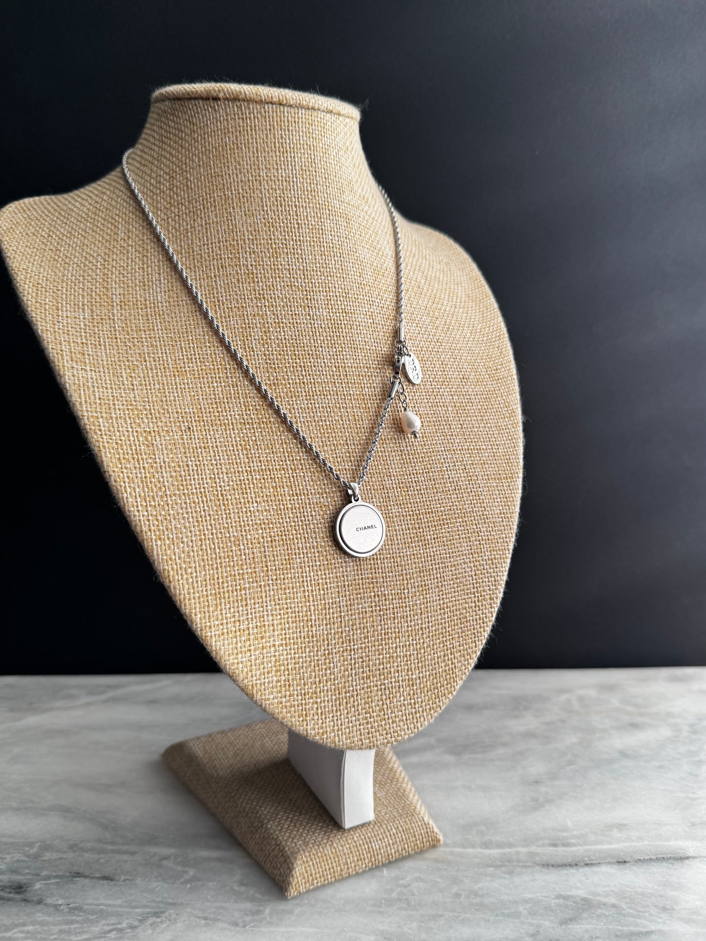 Authentic Reworked silver Button Necklace