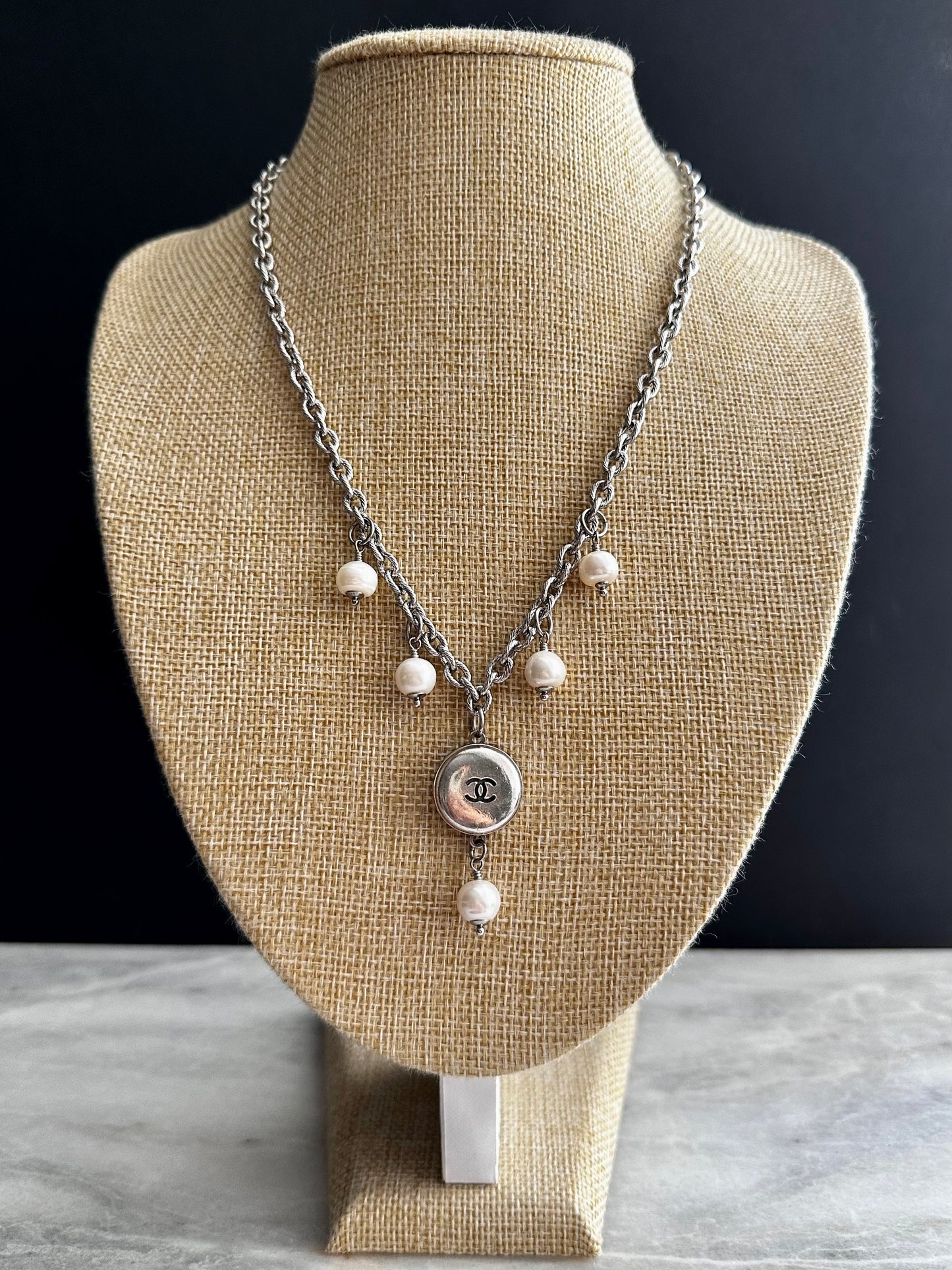 Extremely rare Authentic Reworked silver Button Necklace