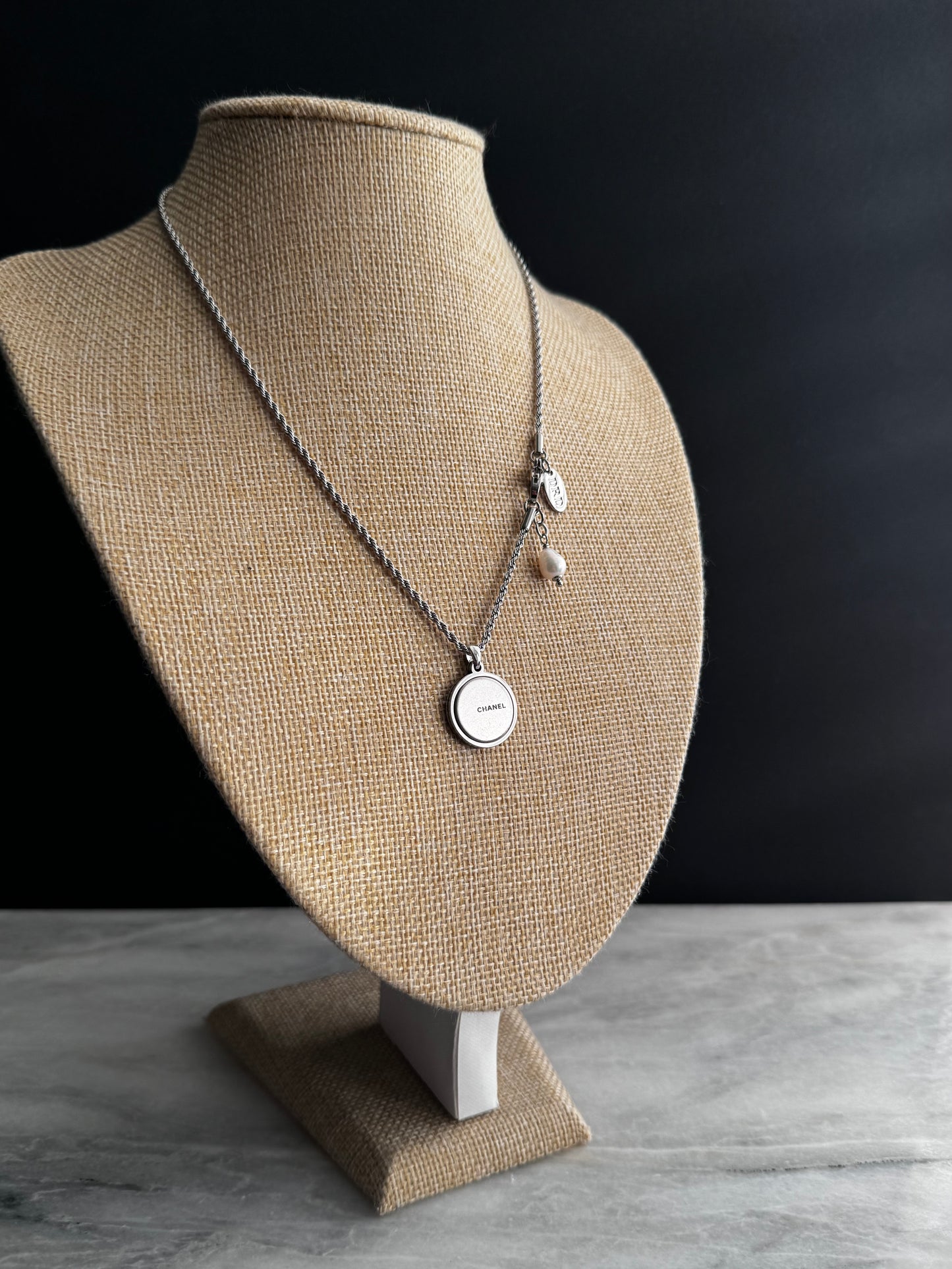 Authentic Reworked silver Button Necklace