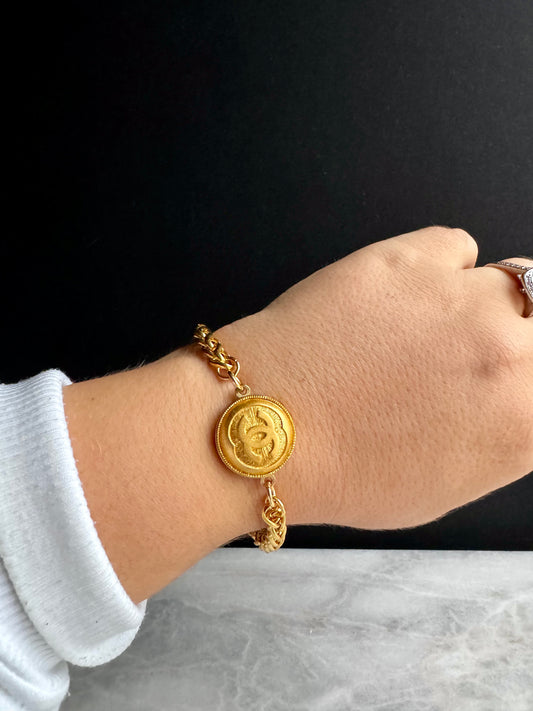 Gold chunky Authentic Reworked button bracelet