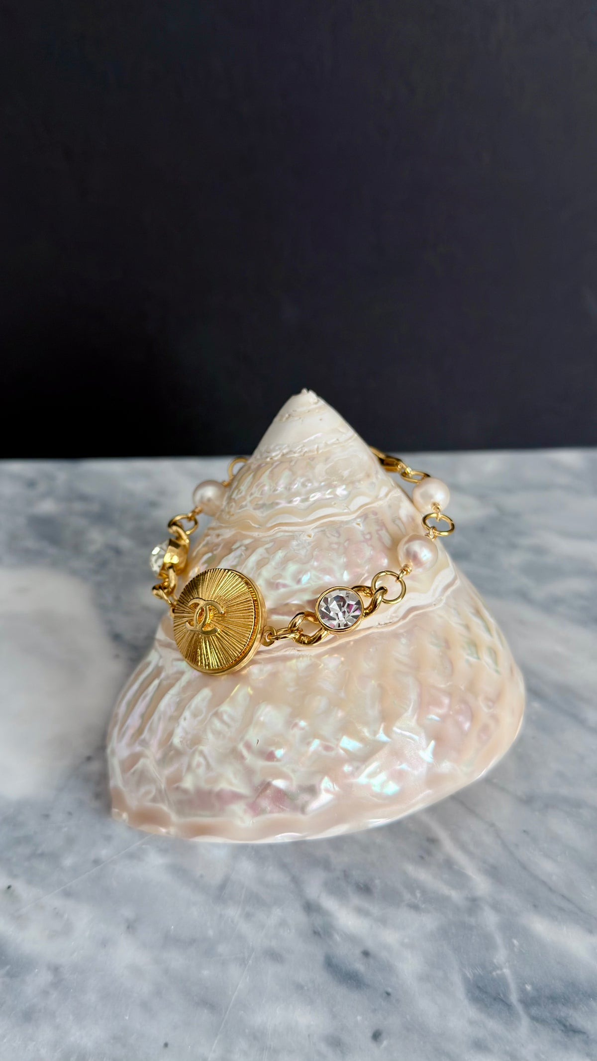 Gold chunky Authentic Reworked button bracelet
